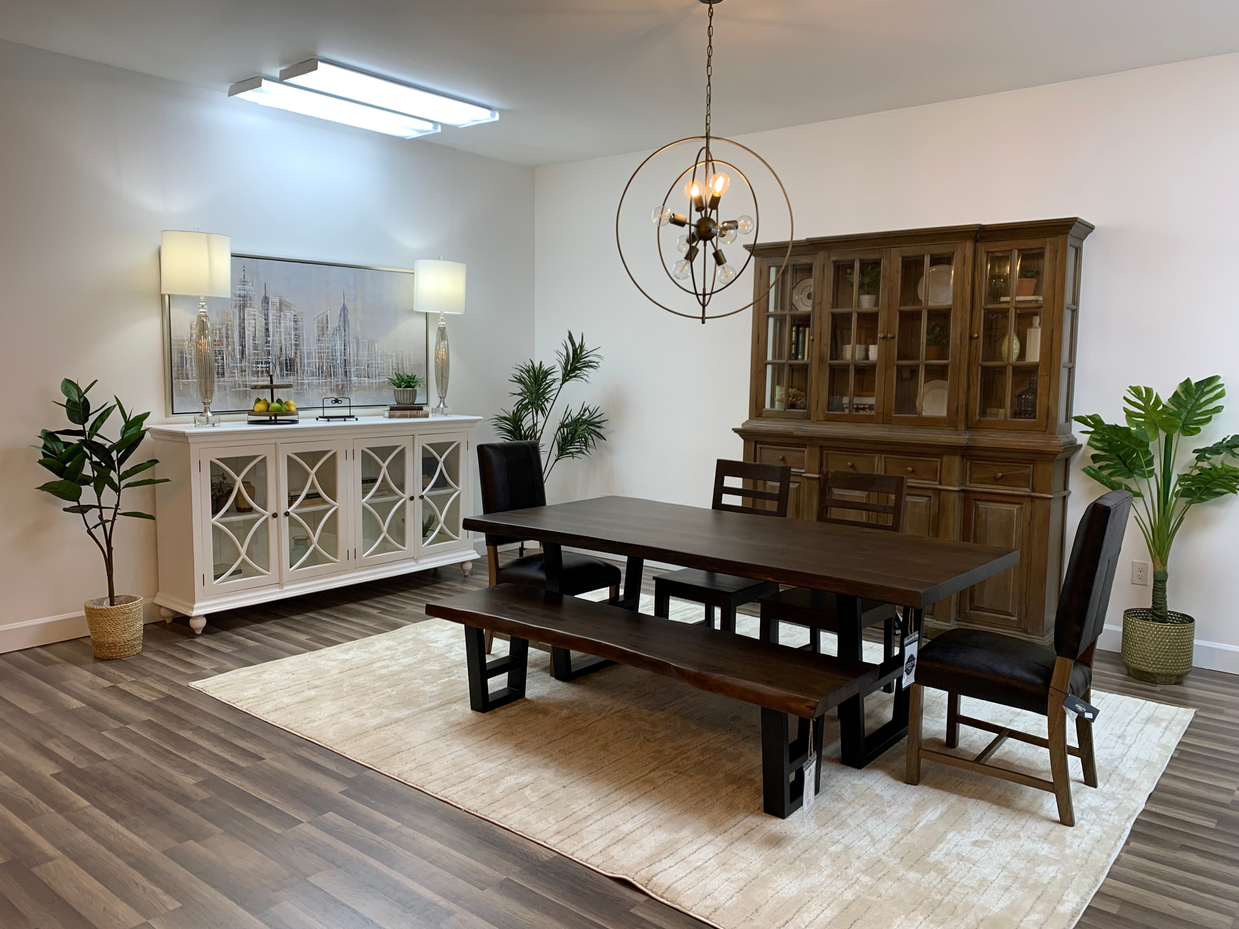 Malcolm Acacia 84" Live Edge Dining Table - Natural + Black