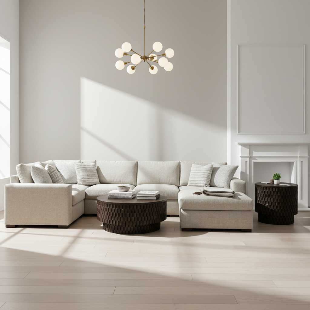 Gretchen Quick Ship 144” x 107" Sectional + Right Arm Facing Chaise - Crypton Quicksilver