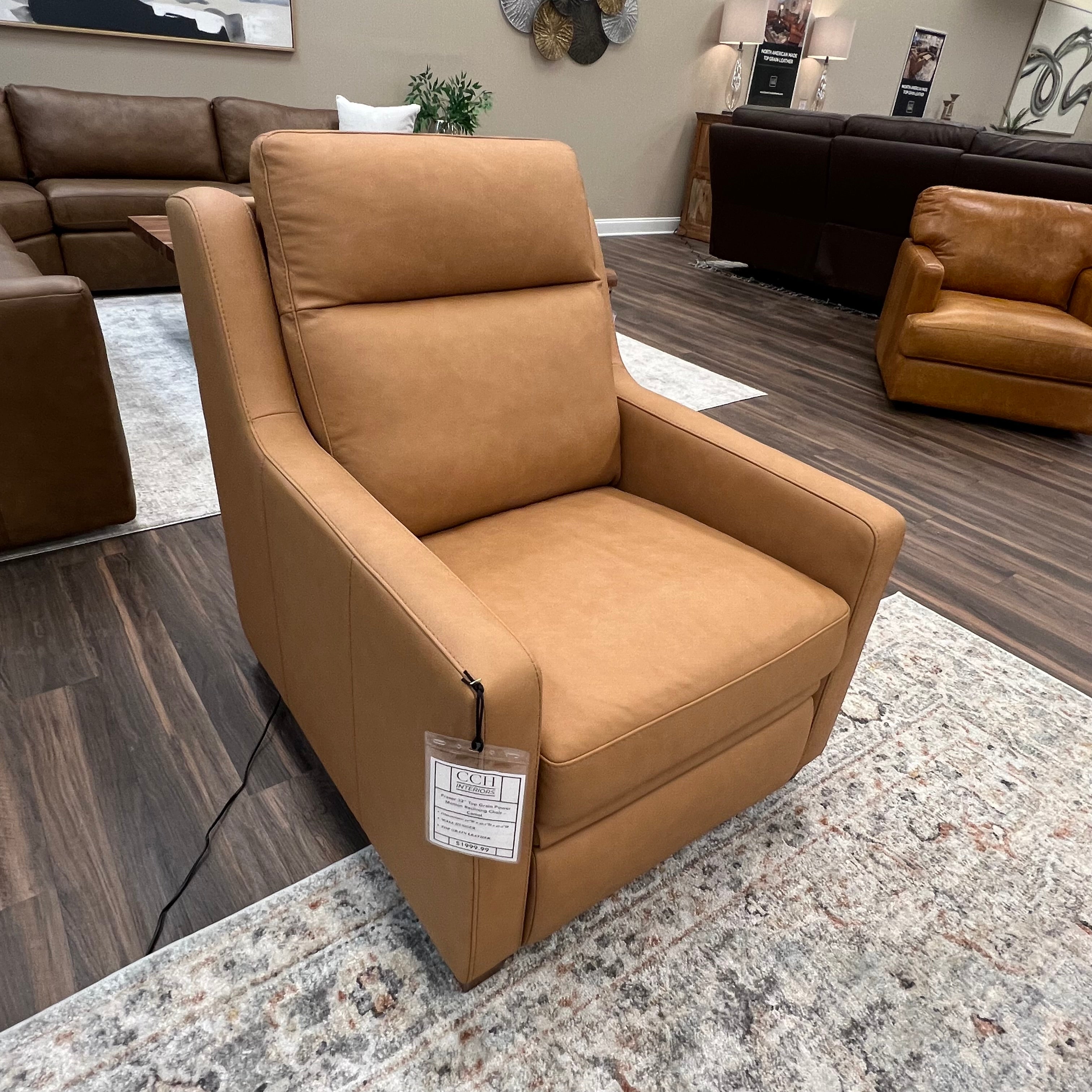 Fraser 32" Top Grain Power Motion Reclining Chair - Camel