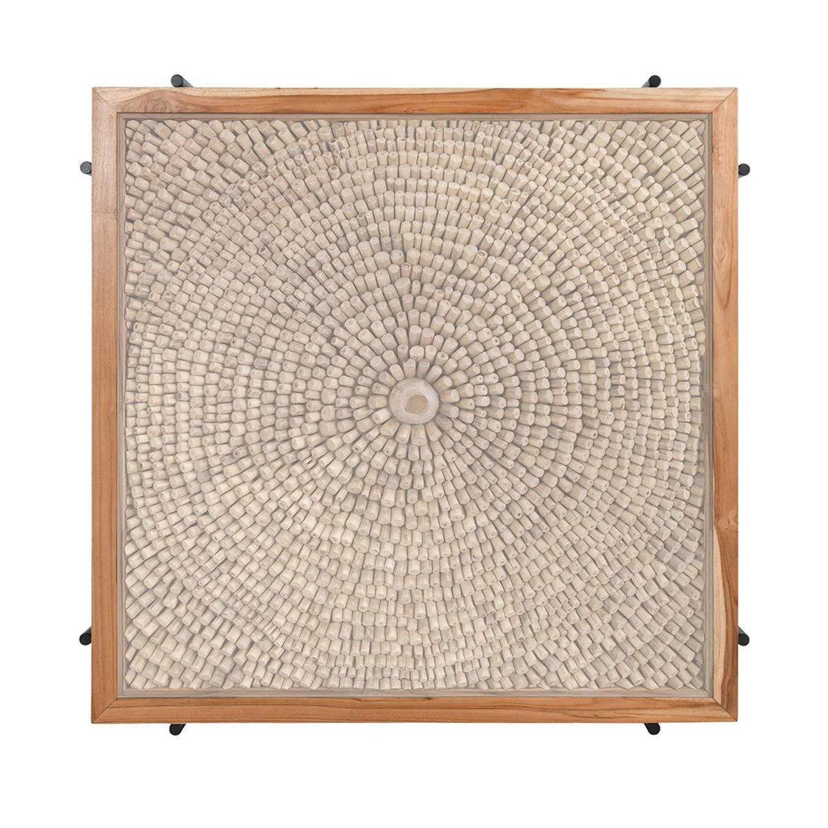 Maryam 50" Teak Square Coffee Table - Natural + Black