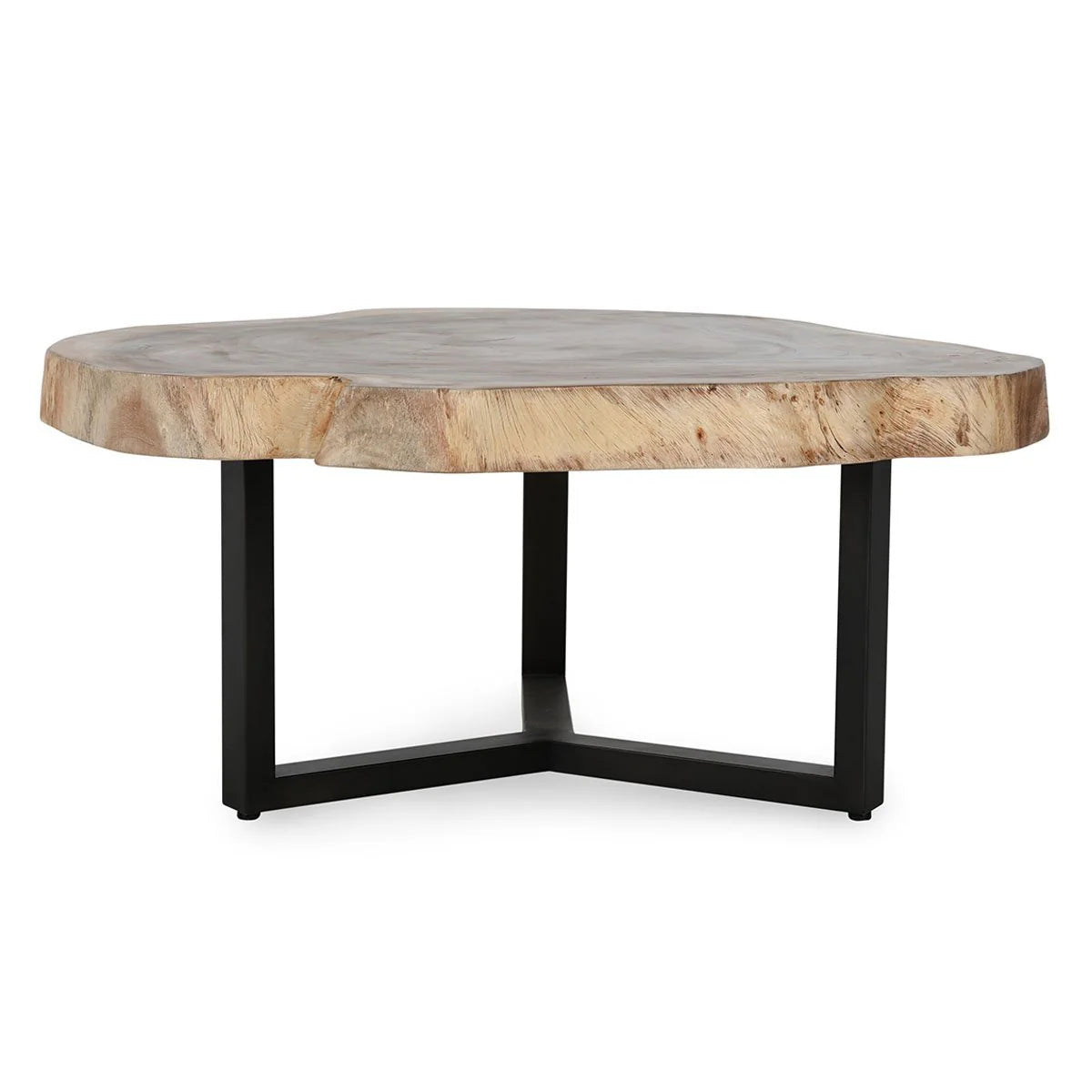 Peregrine 40" Solid Wood Live Edge Coffee Table - Natural + Iron