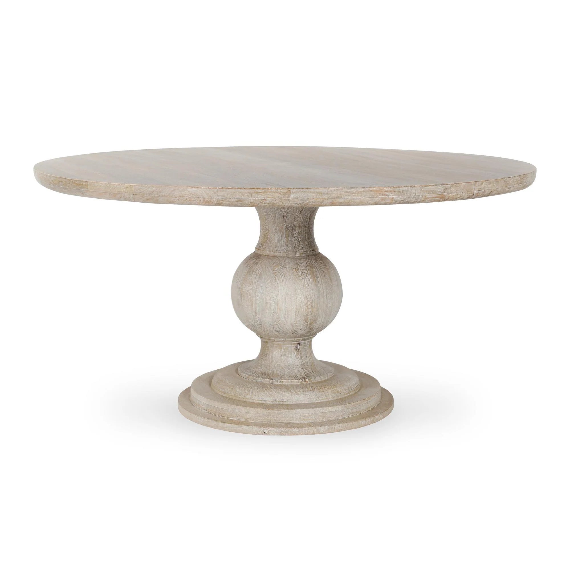 Camille 60" Round Dining Table - New White Wash