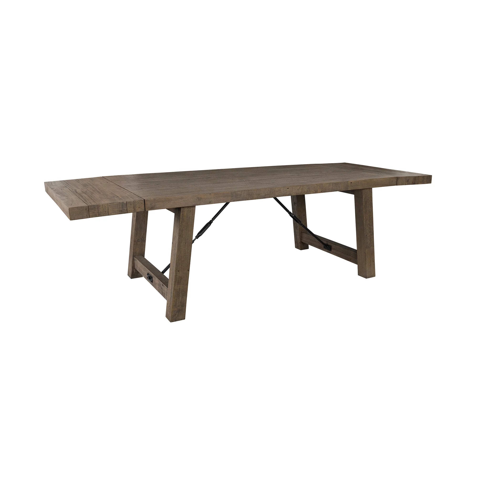 Modesto 84" - 106" Reclaimed Pine Extension Dining Table - Charcoal Wash
