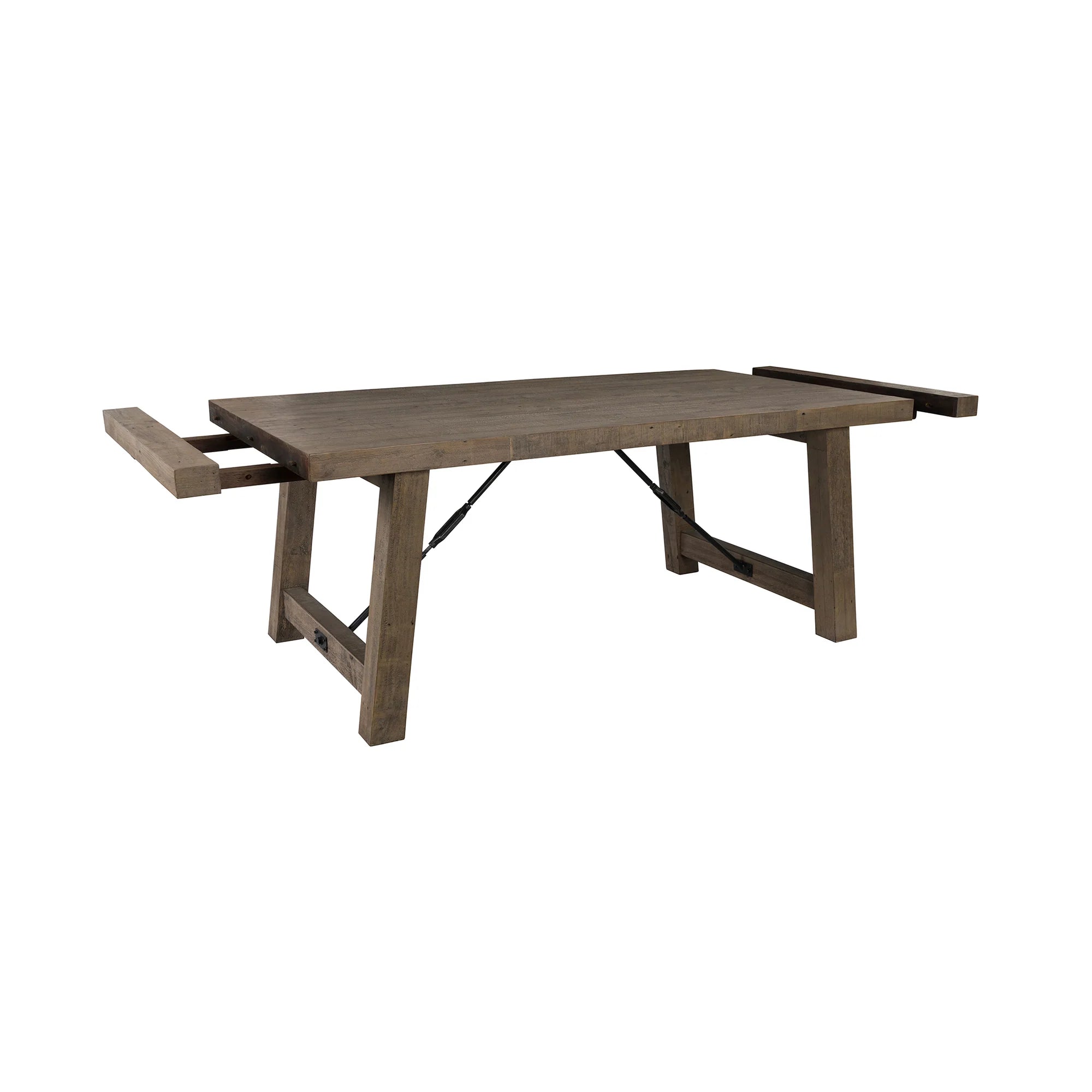 Modesto 84" - 106" Reclaimed Pine Extension Dining Table - Charcoal Wash