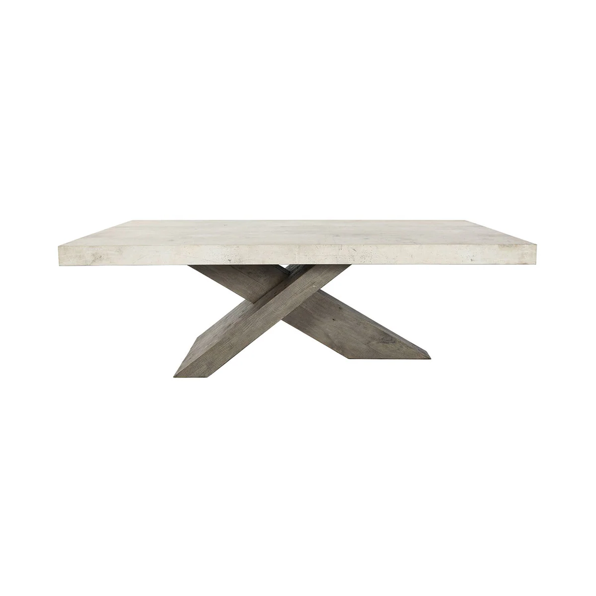 Tempe 54" Reclaimed Pine Rectangle Coffee Table - White + Distressed Brown