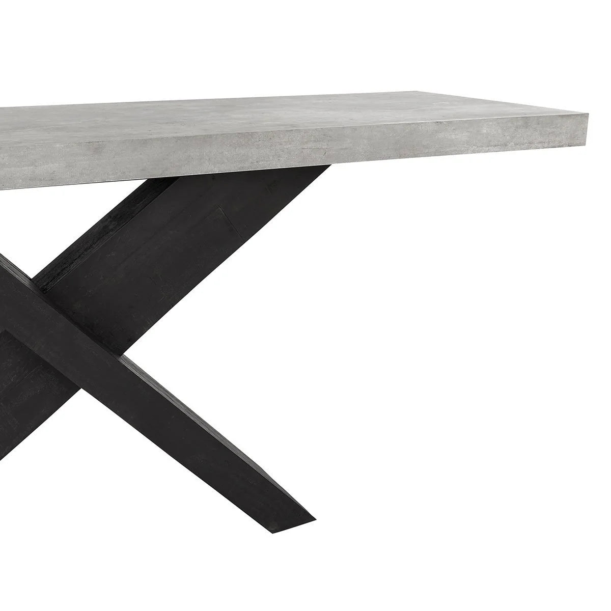 Tempe 72" Reclaimed Pine Console Table - Black + Weathered Cement