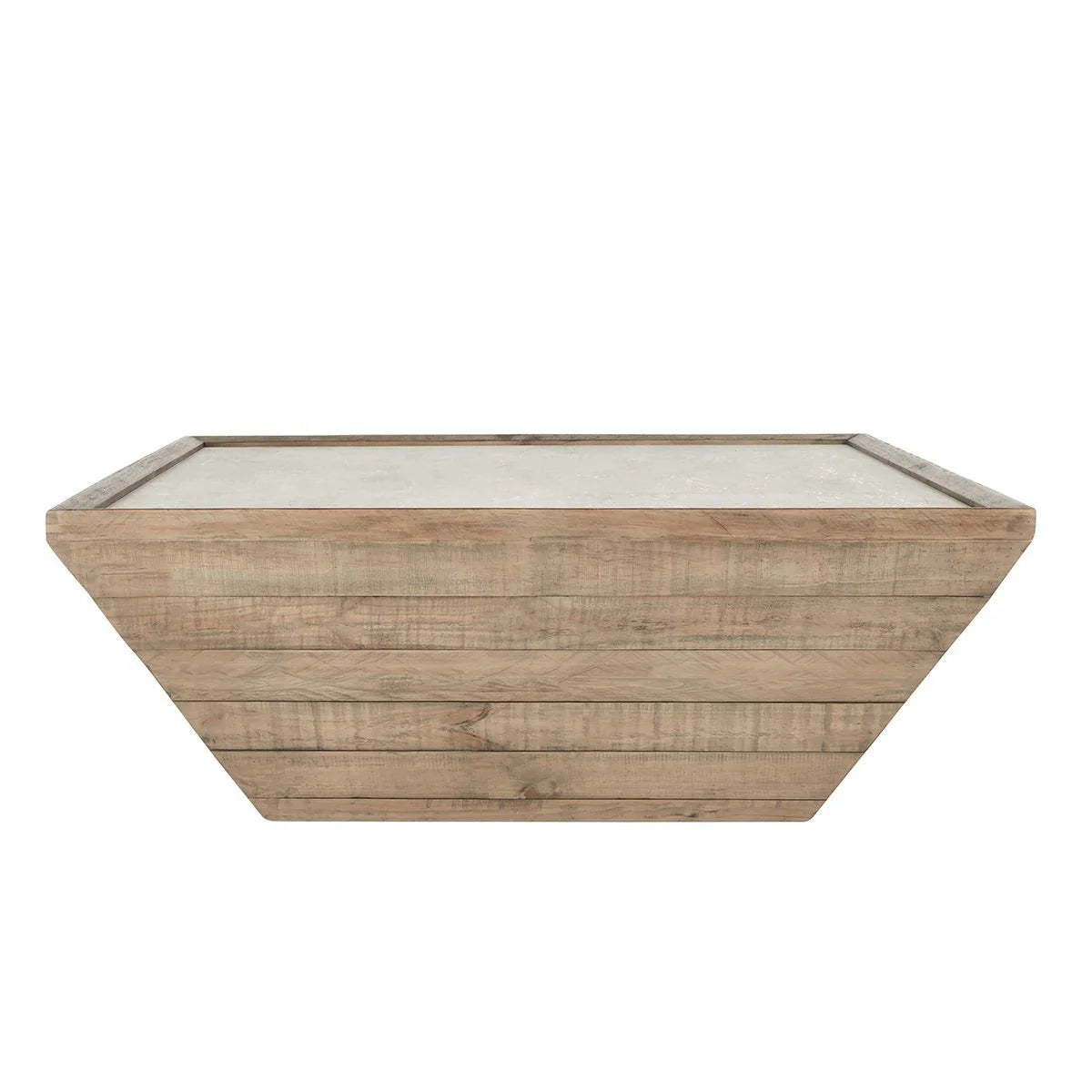 Corolla 48" Reclaimed Pine Coffee Table - Natural + Antique White