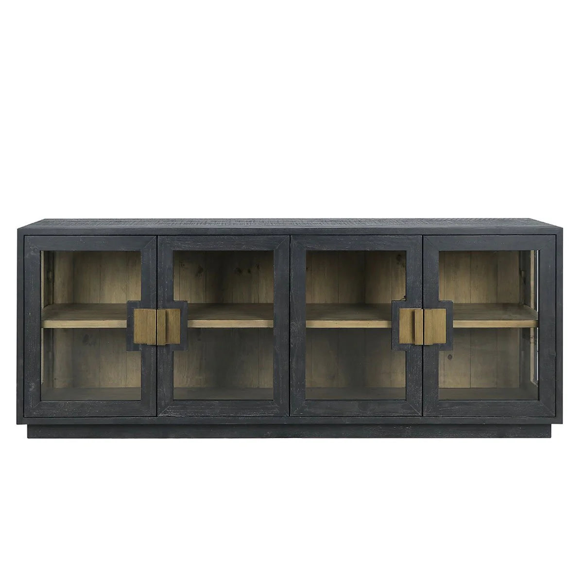 Mesa 90" 4 Door Glass Sideboard - Carbon Black
