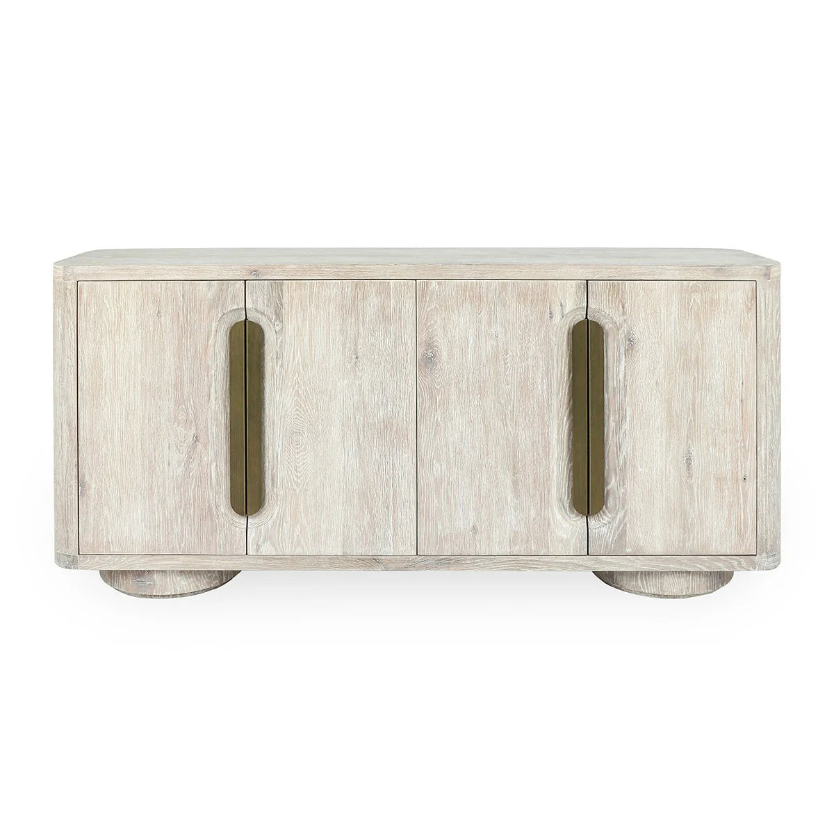 Alec 74" Oak 4 Door Sideboard - Cream Washed
