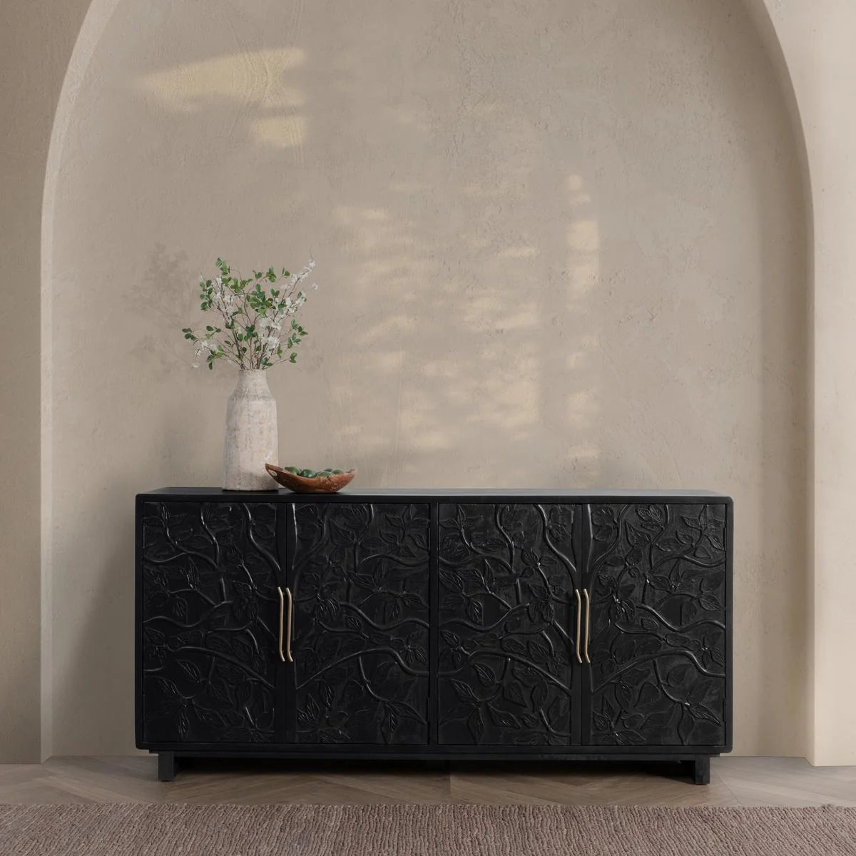 Athens 78" 4 Door Sideboard - Black