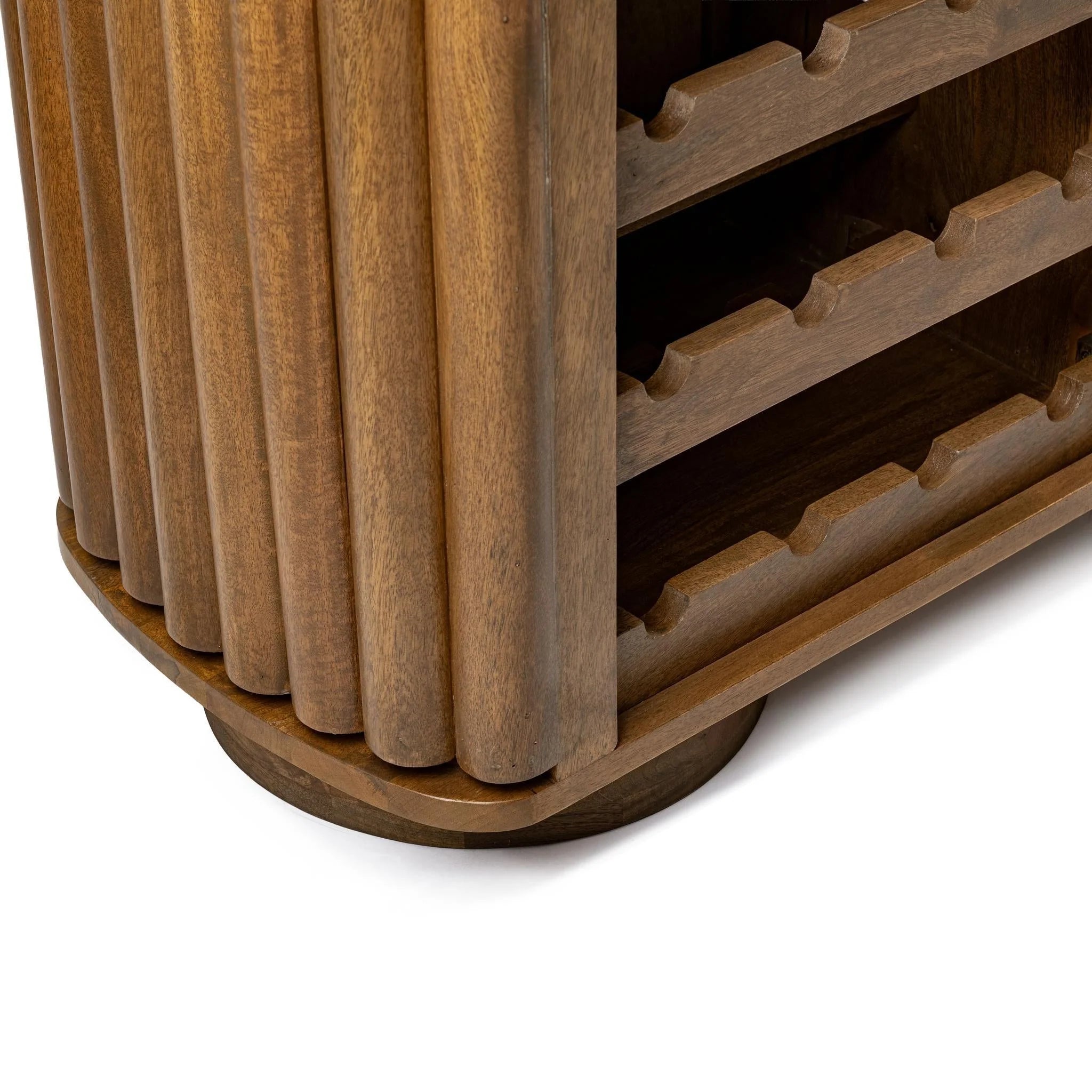 Nathan 82" Bar Cabinet - Medium Walnut + Cloud Marble