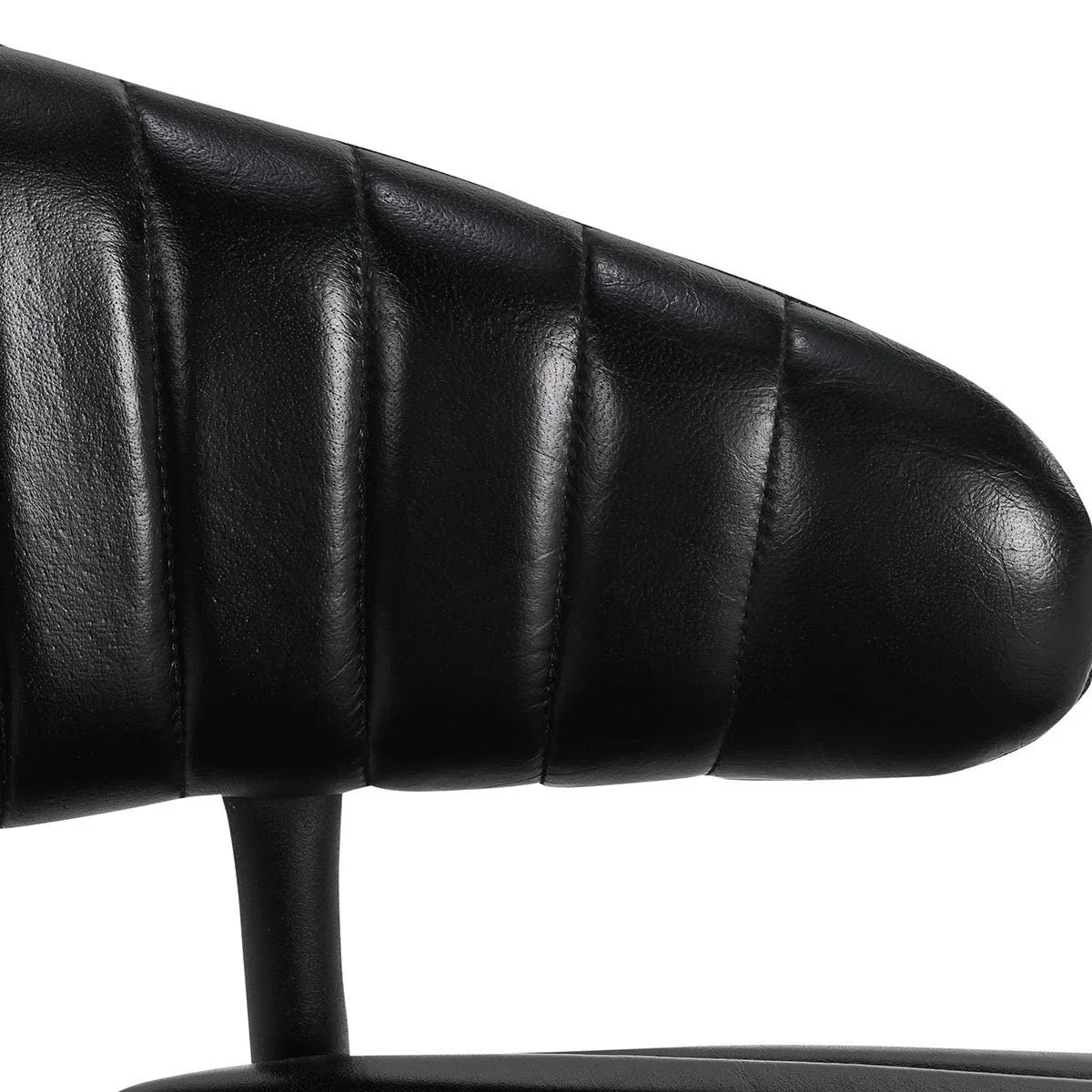 Sansa Top Grain Leather Bar Stool - Jet Black