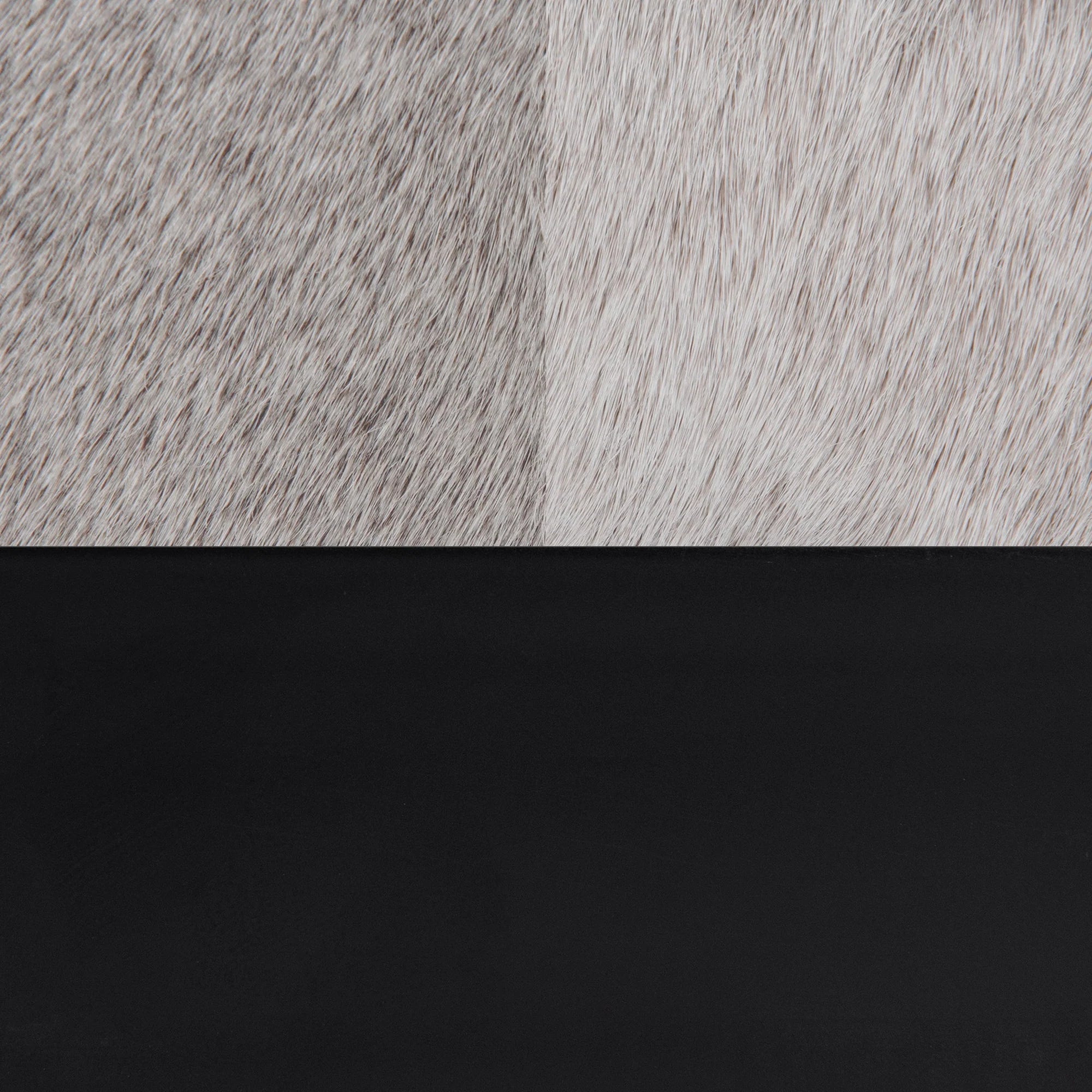 Dolores 70" Oval Hair on Hide Leather Bench - Sparrow Gray