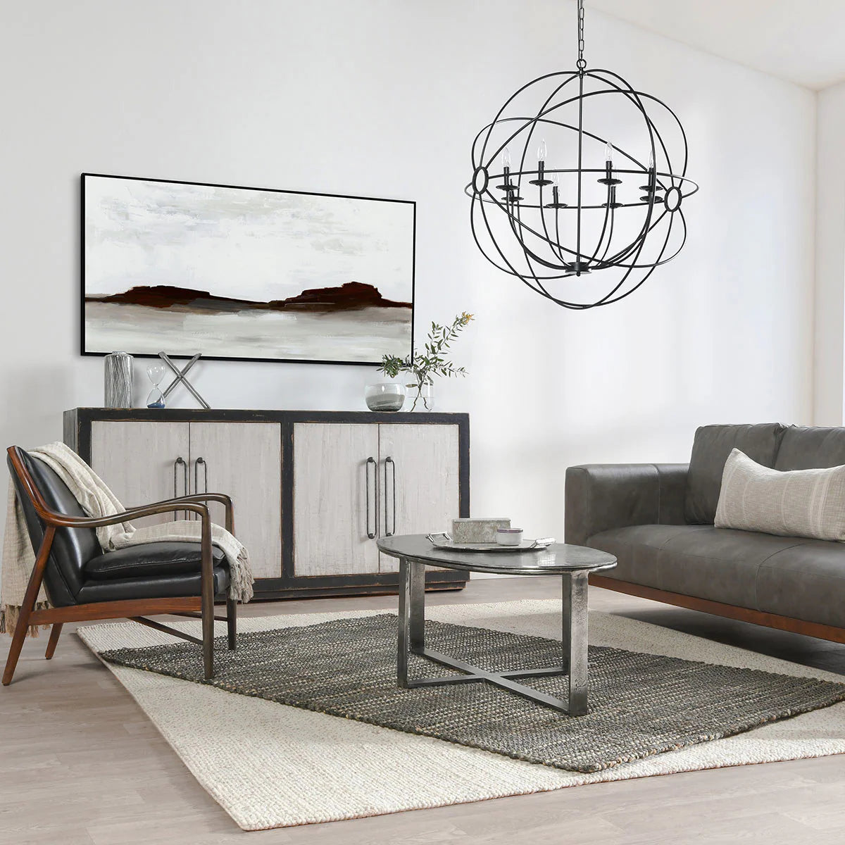 Keyanna Top Grain Leather Club Chair - Black