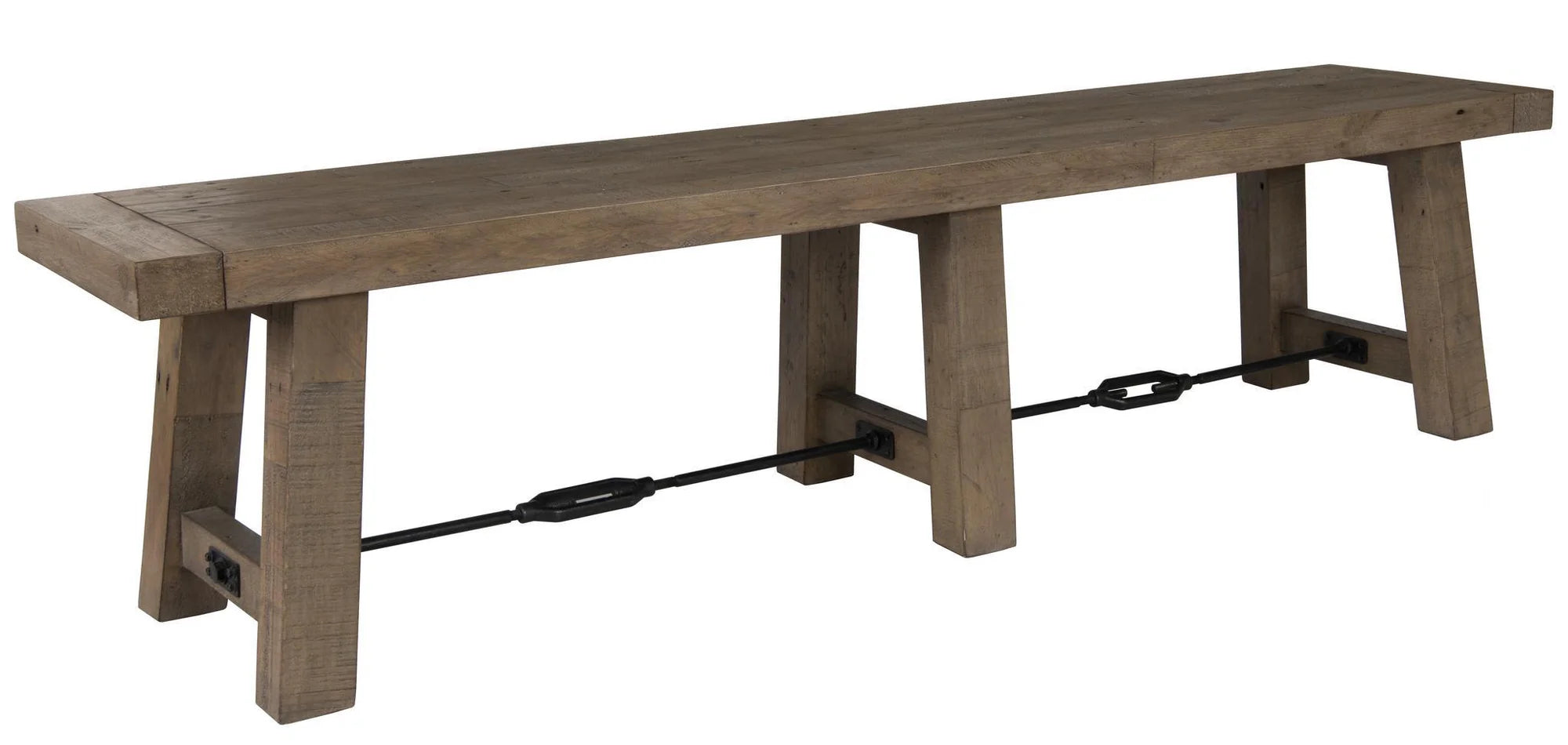 Modesto 74" Reclaimed Pine Dining Bench - Charcoal Wash