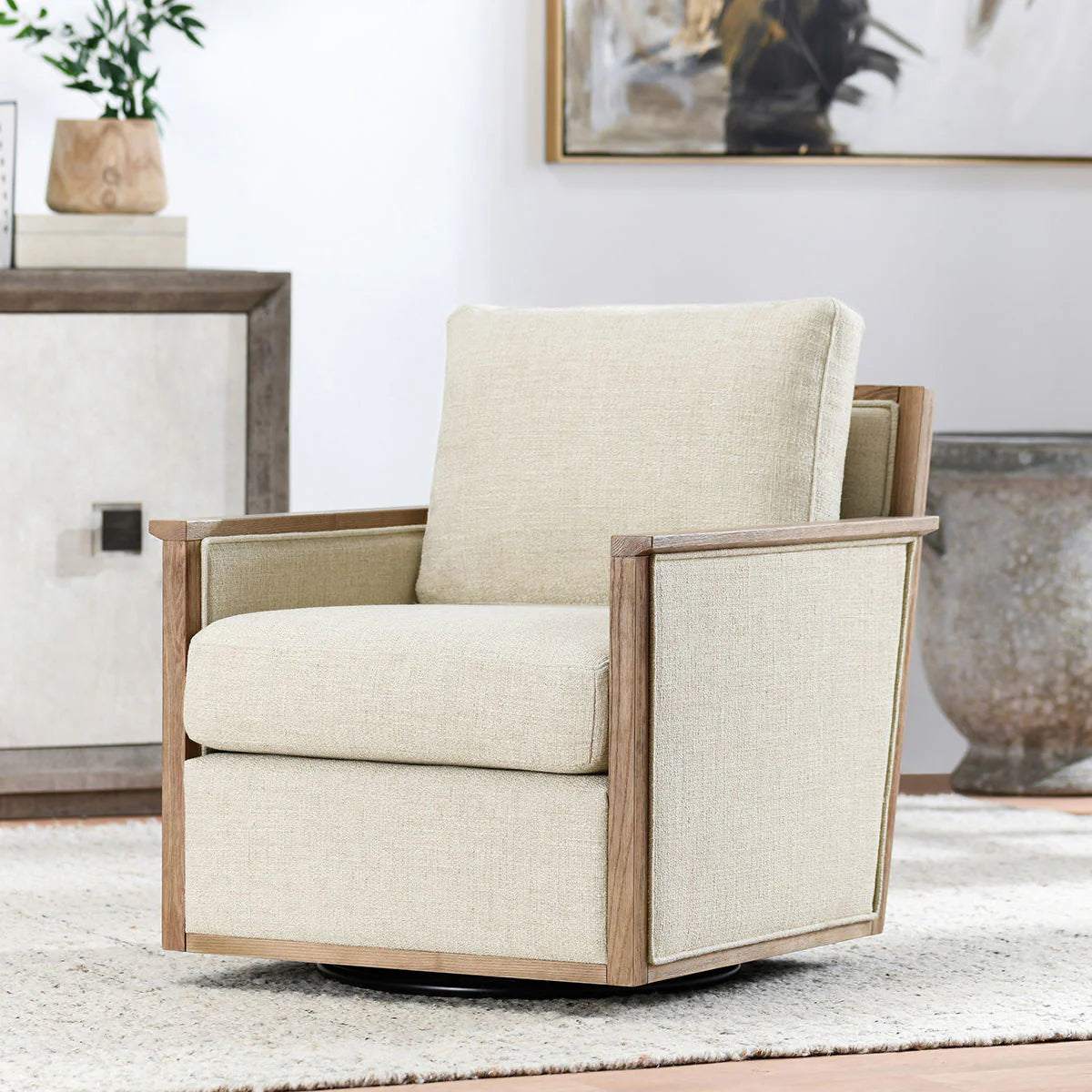 Sofia 29" Accent Swivel Chair - Natural