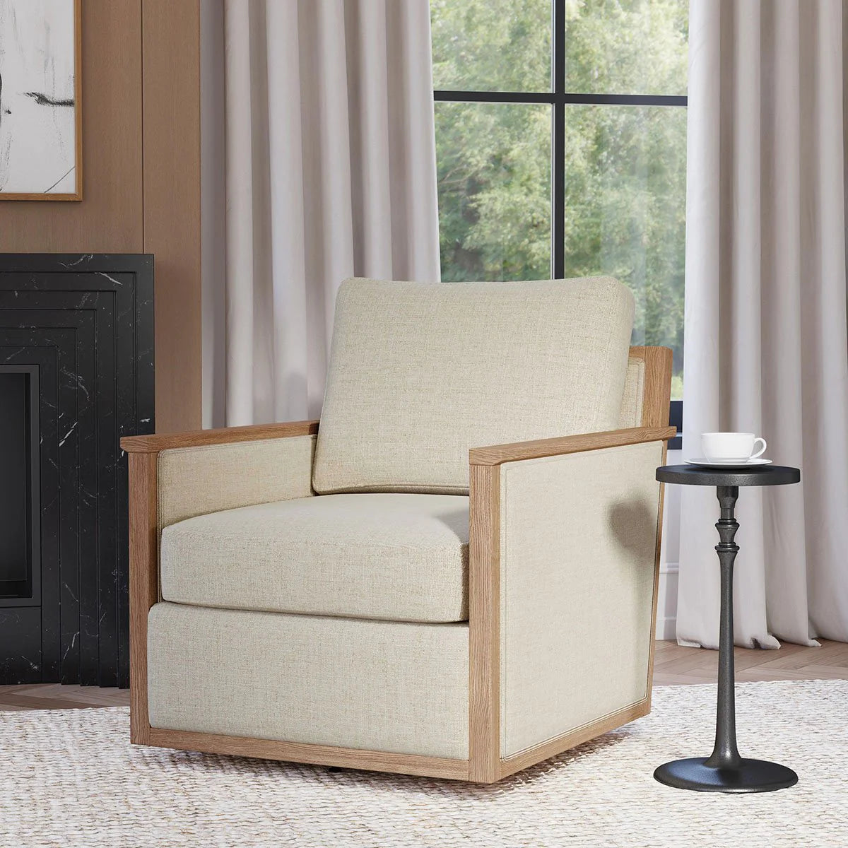 Sofia 29" Accent Swivel Chair - Natural