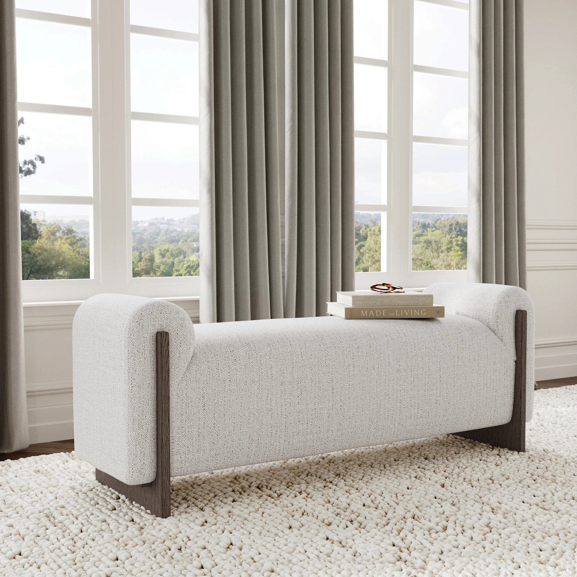 Linnea 60" Upholstered Bench - Sand