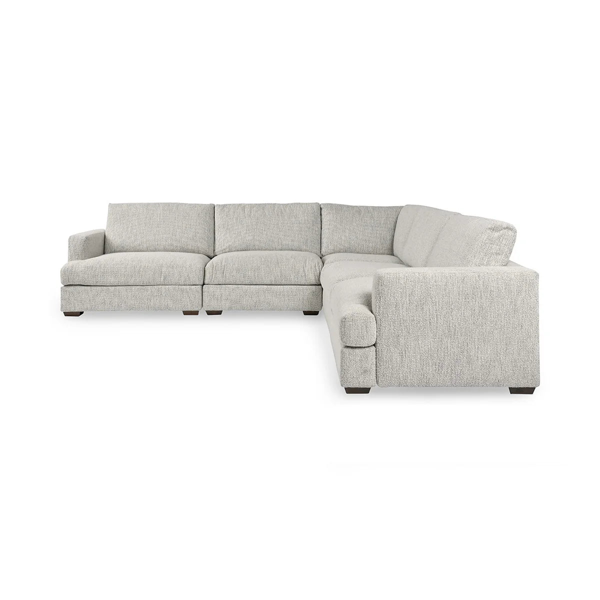 Lucus 132" Parawood Track Arm Sectional - Ivory