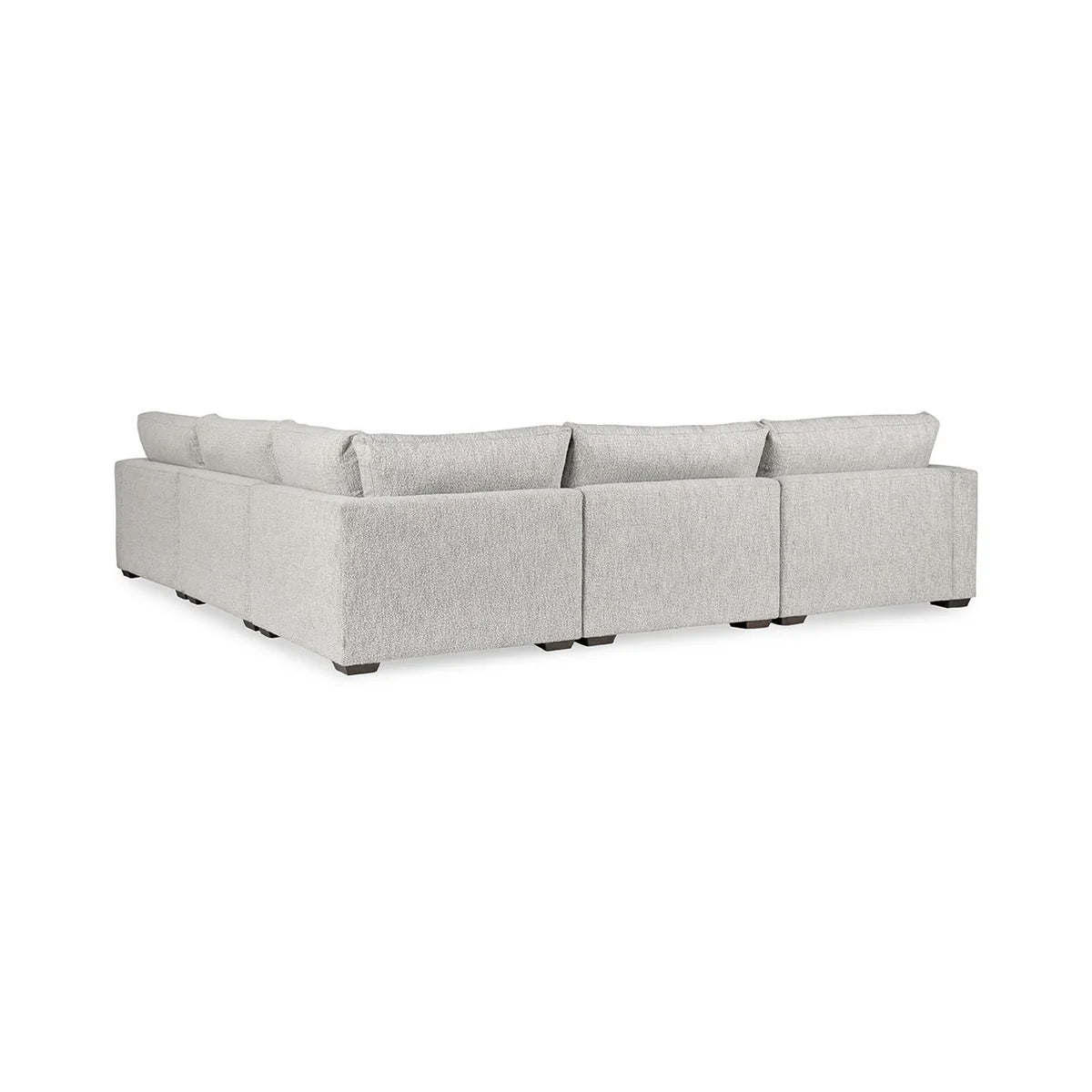 Lucus 132" Parawood Track Arm Sectional - Ivory