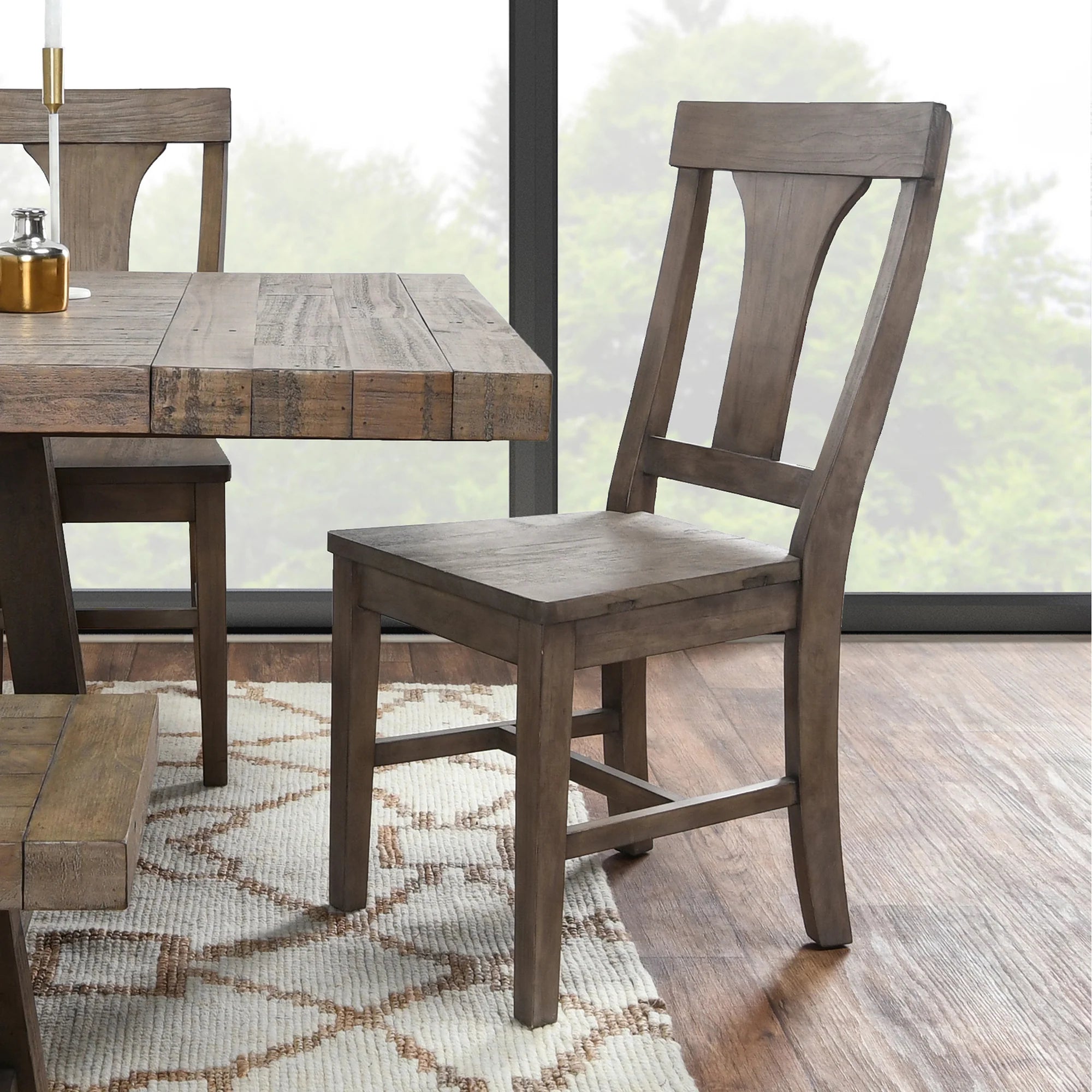 Modesto Reclaimed Pine Dining Chair - Charcoal Wash