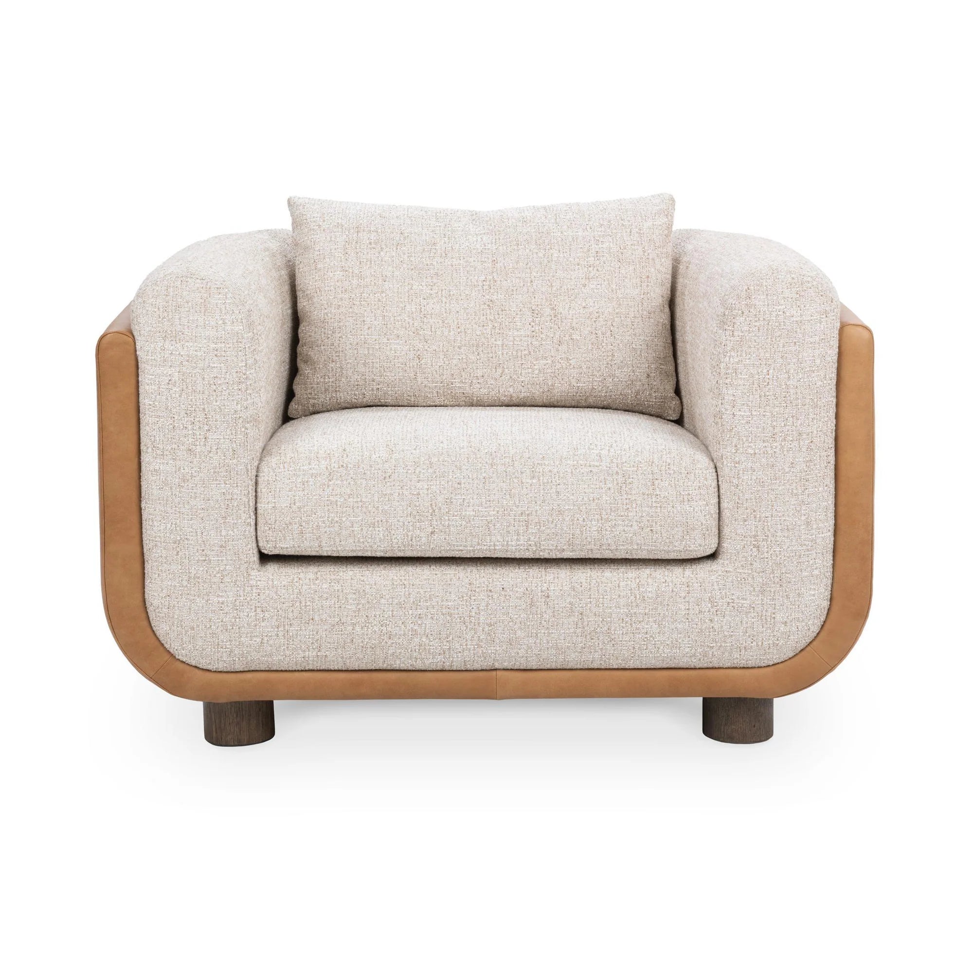 Quinn 42" Top Grain Leather Accent Chair - Latte