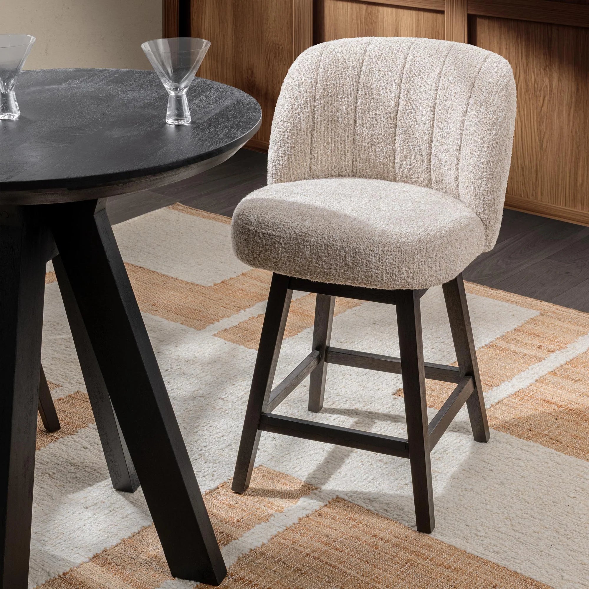 Dutton Swivel Counter Stool - Sandy Cream
