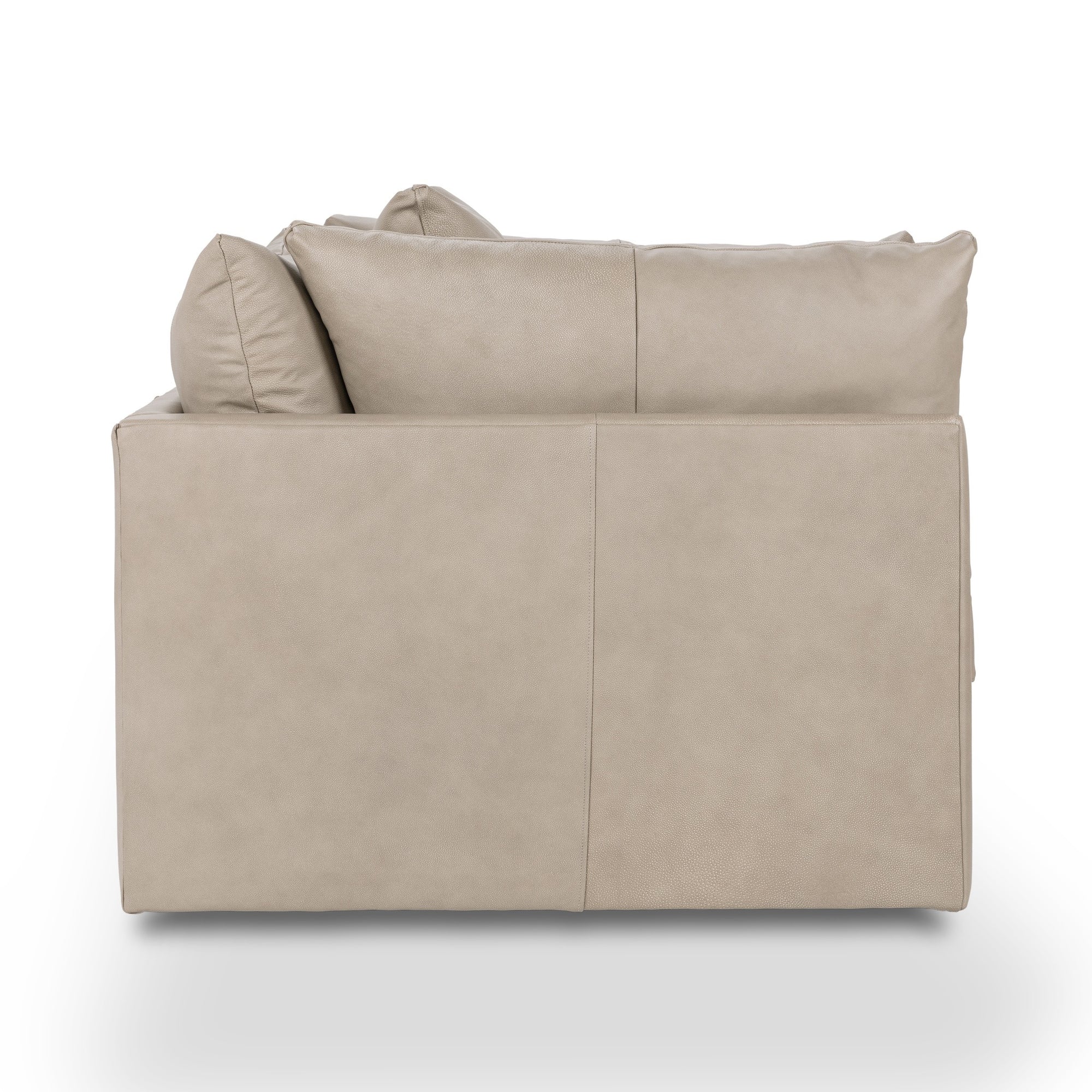 Jettson 46" Top Grain Leather Swivel Chair - Sand Cloud