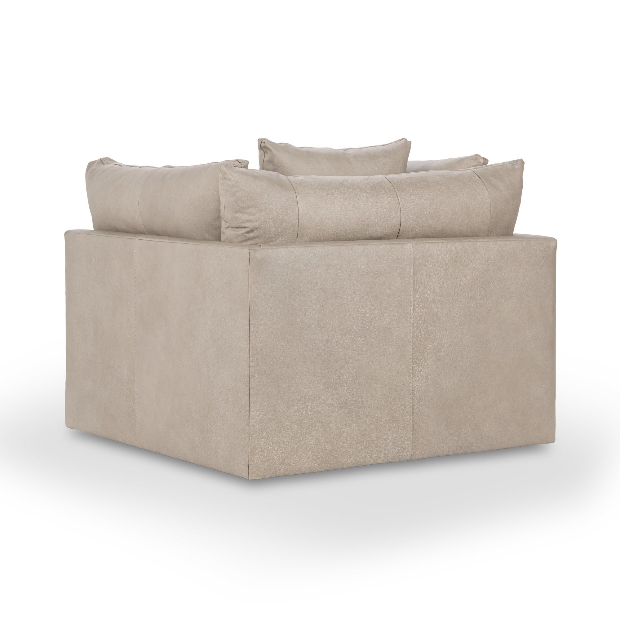 Jettson 46" Top Grain Leather Swivel Chair - Sand Cloud