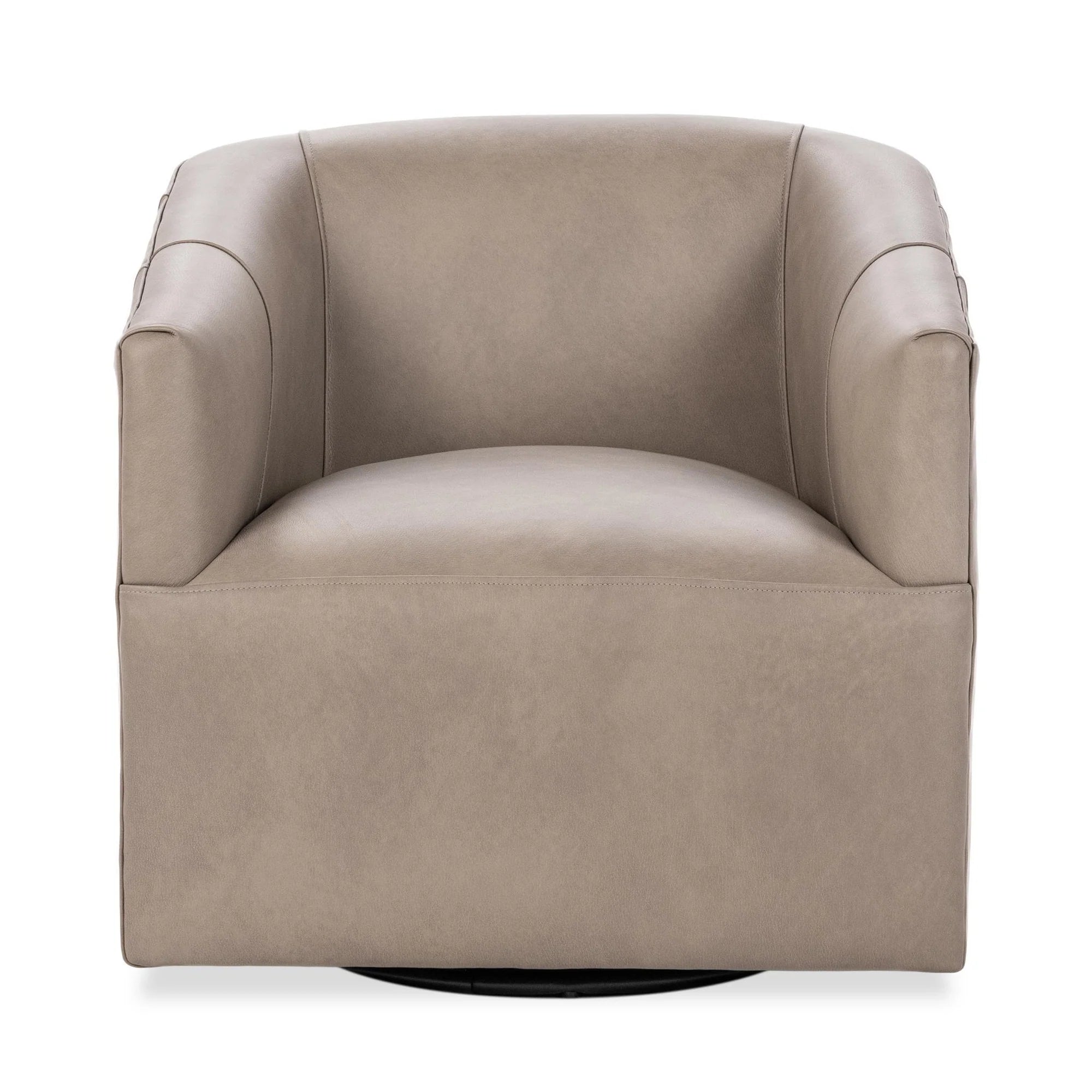 Fosca 29" Top Grain Leather Swivel Chair - Cashmere