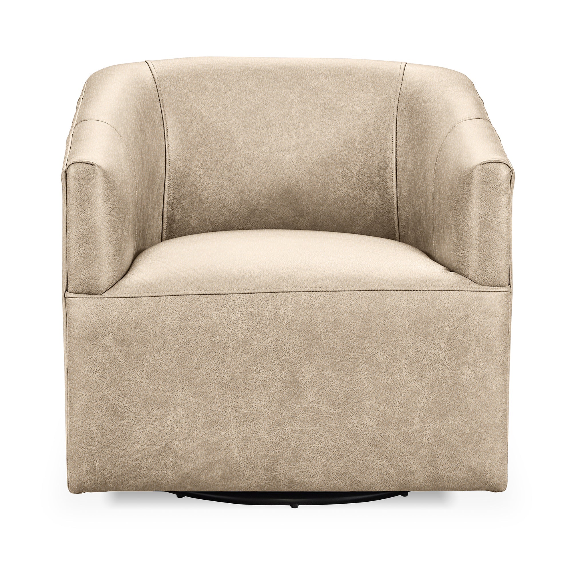 Fosca 29" Top Grain Leather Swivel Chair - Sand Cloud