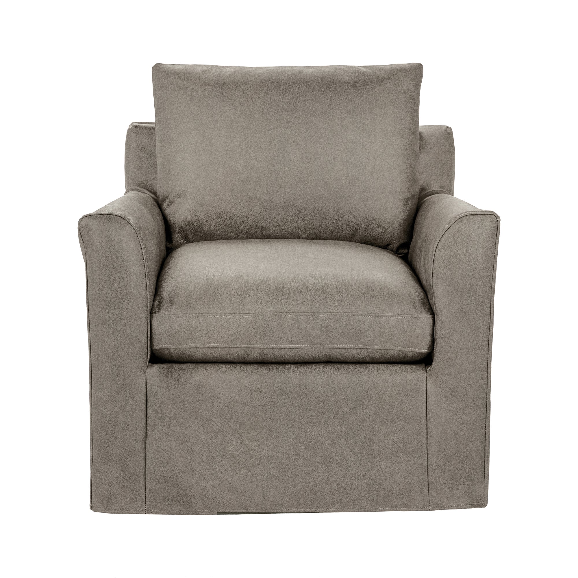 Eliam 34" Top Grain Leather Swivel Chair - The Captain
