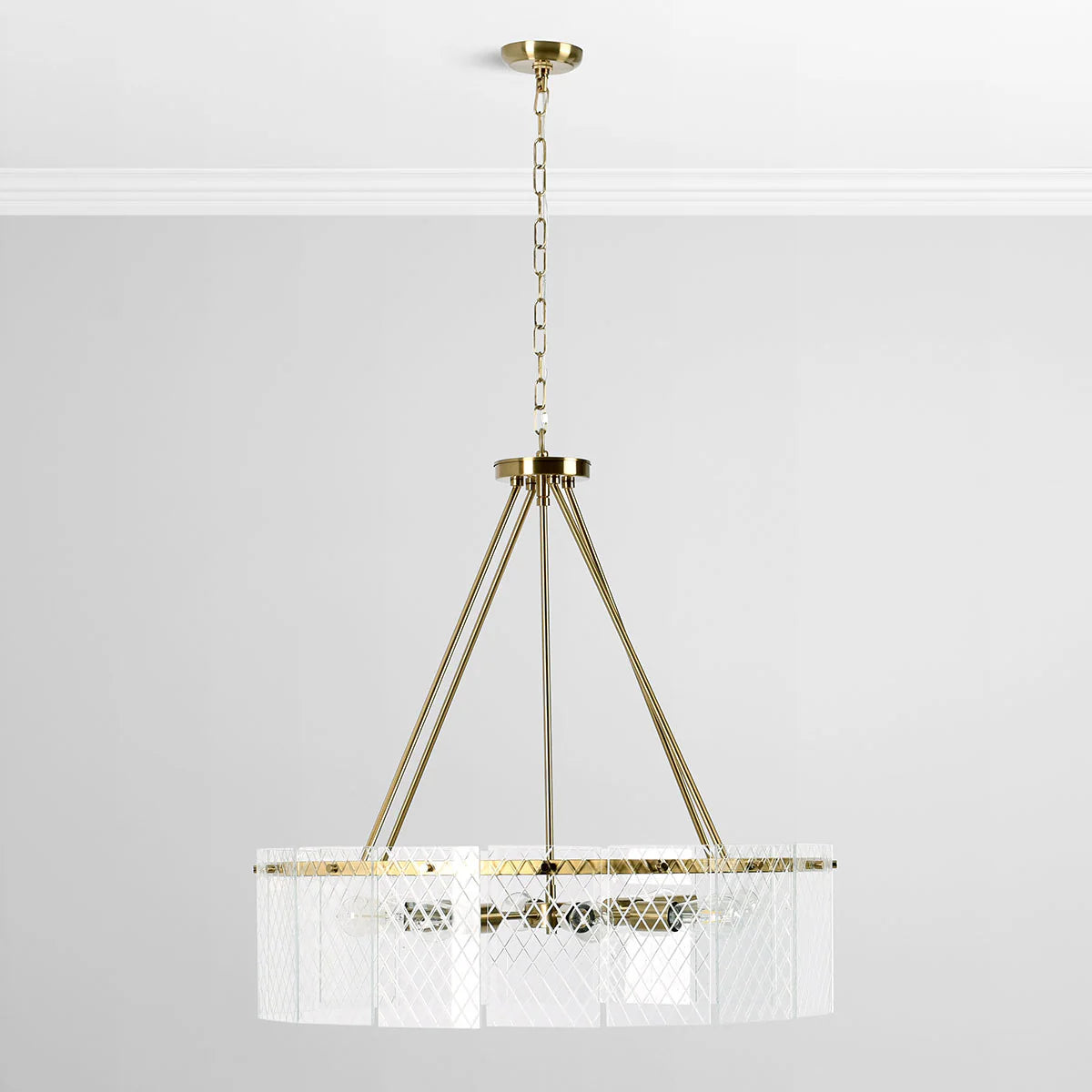 Clare 33" Glass Round Chandelier - Gold