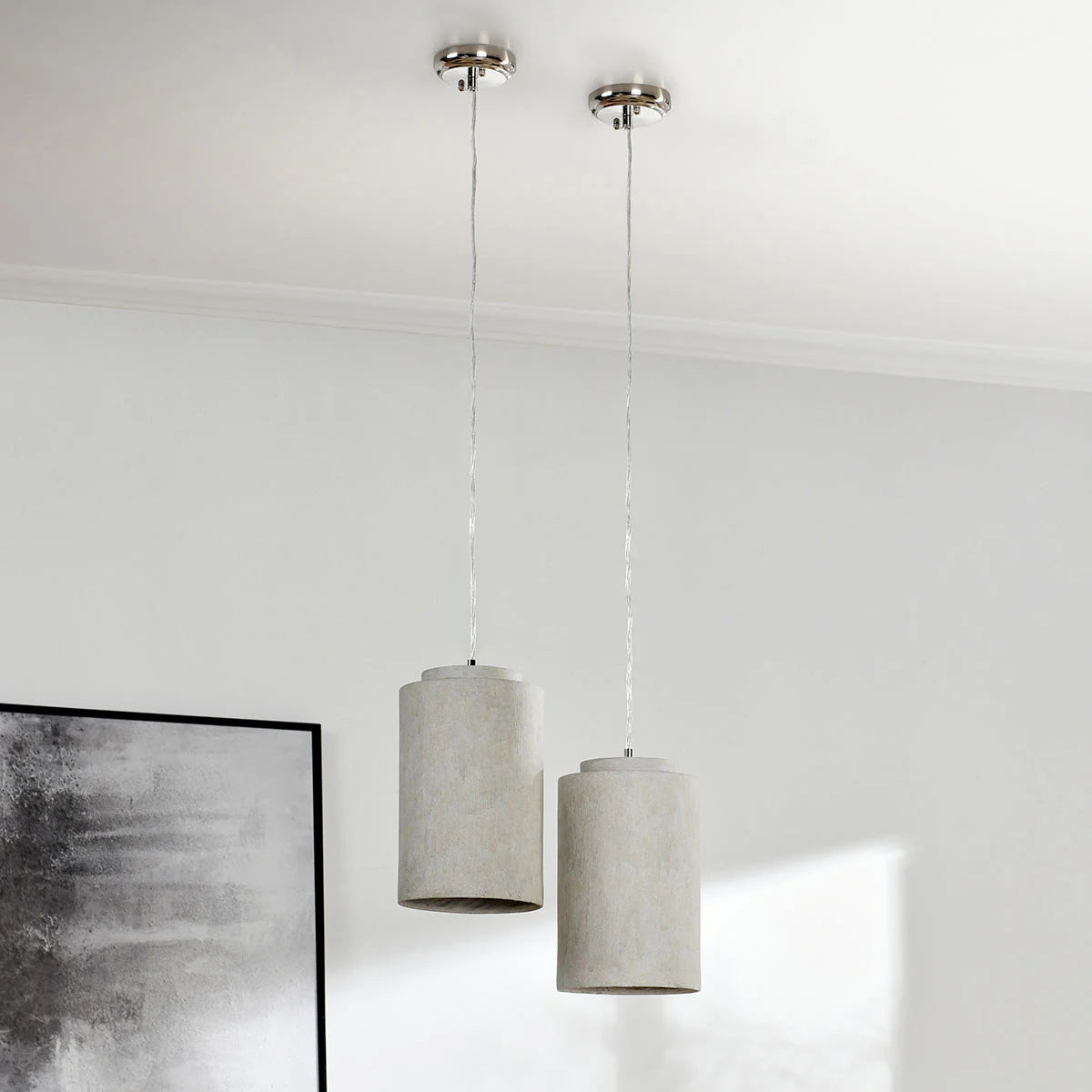 Archie 8" Concrete Pendant - Light Grey