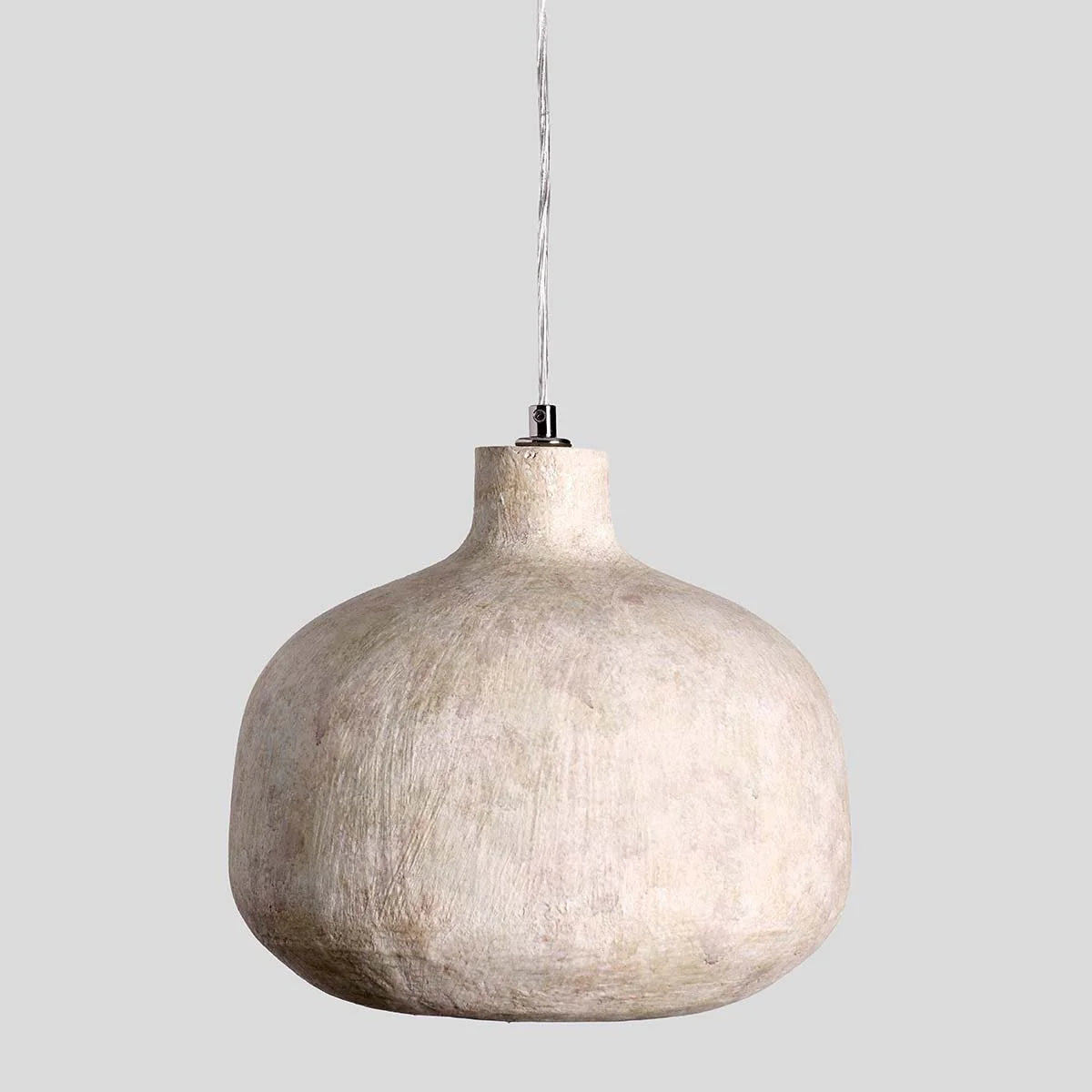 Jancey 12" Round Concrete Pendant - Antique White