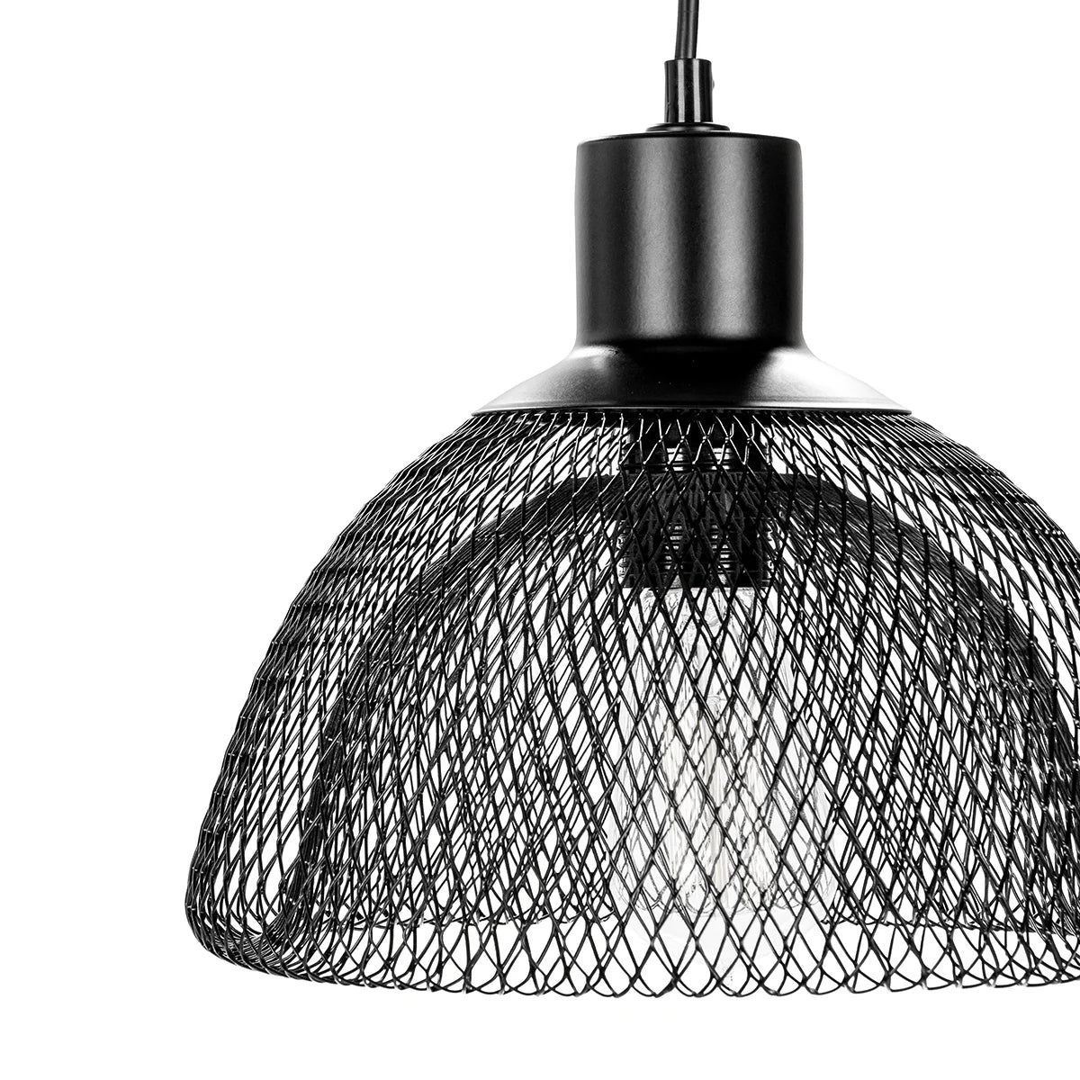 Noel 18" Round Iron Pendant - Black