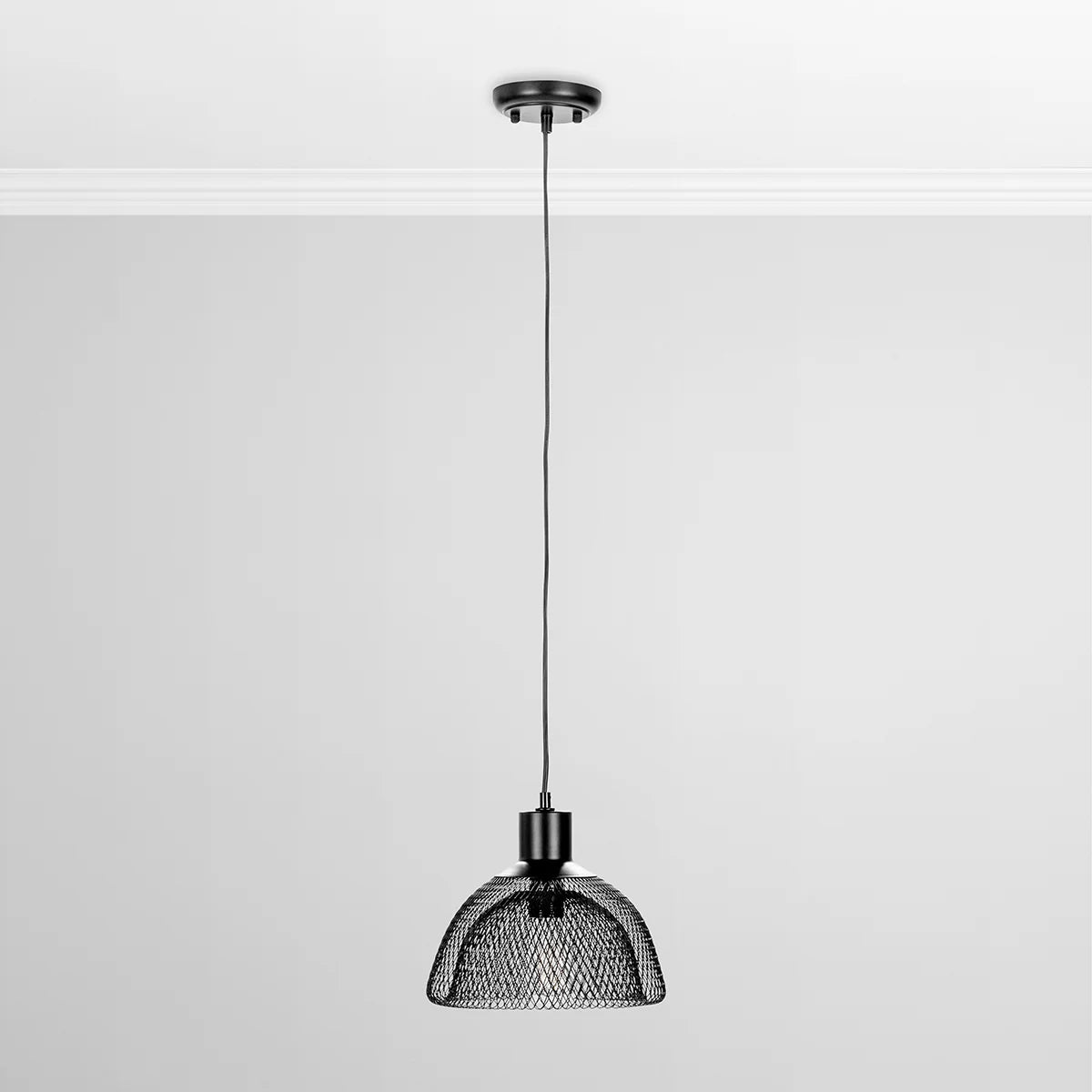 Noel 18" Round Iron Pendant - Black