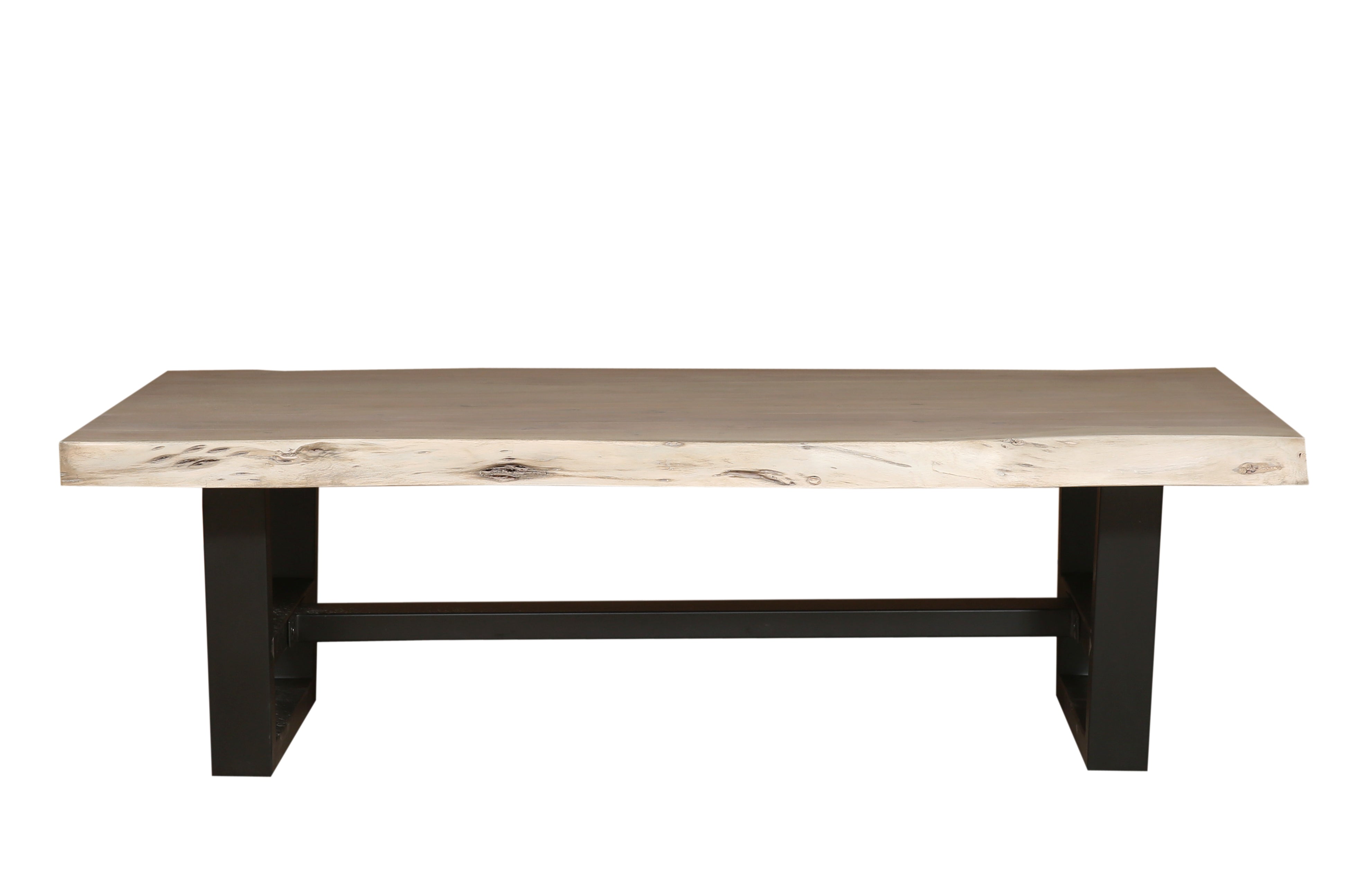 Malcolm Acacia 60" Rectangular Live Edge Coffee Table - New White Wash