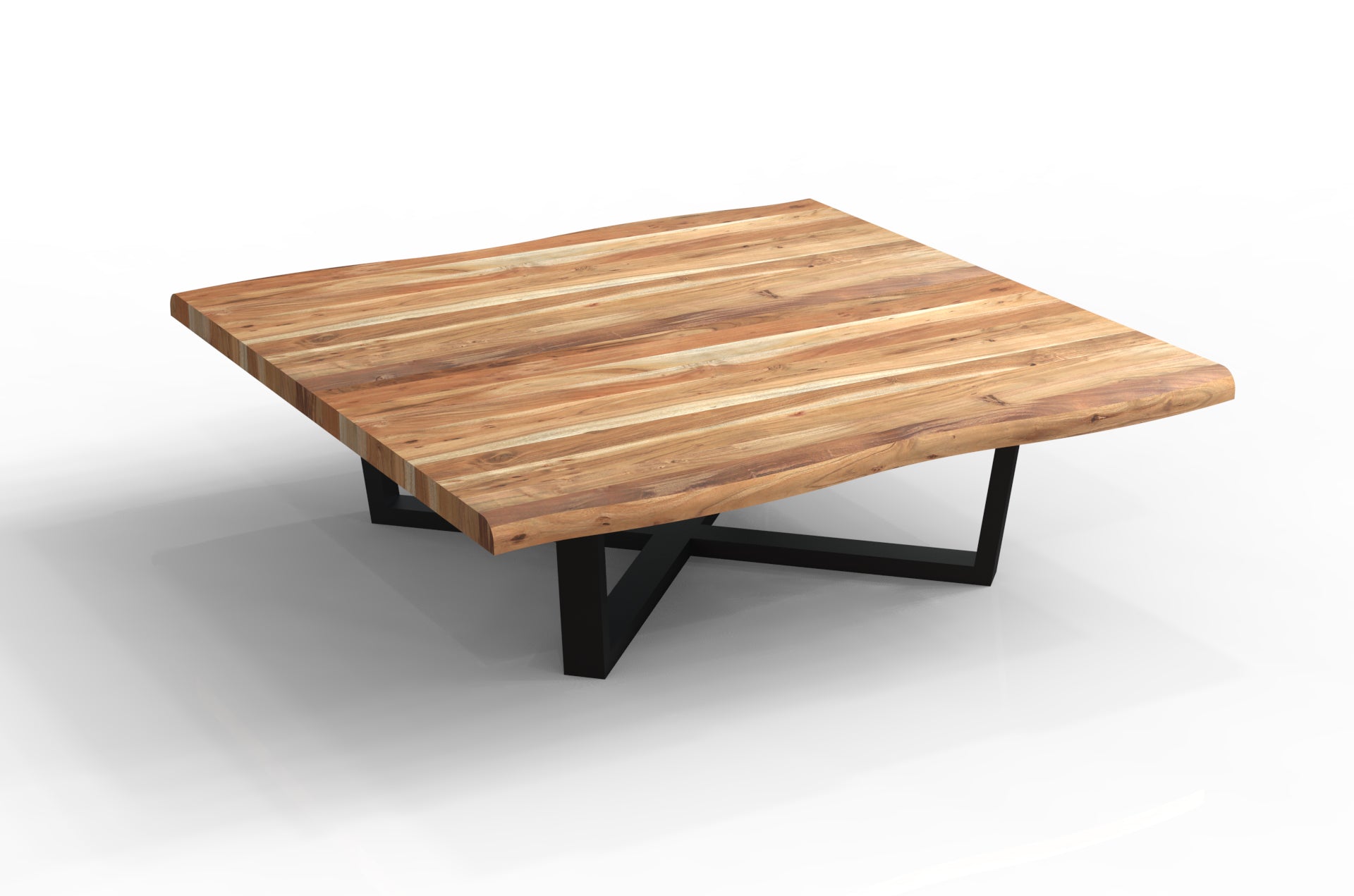 Nathan 60" Square Live Edge Coffee Table - Honeycomb