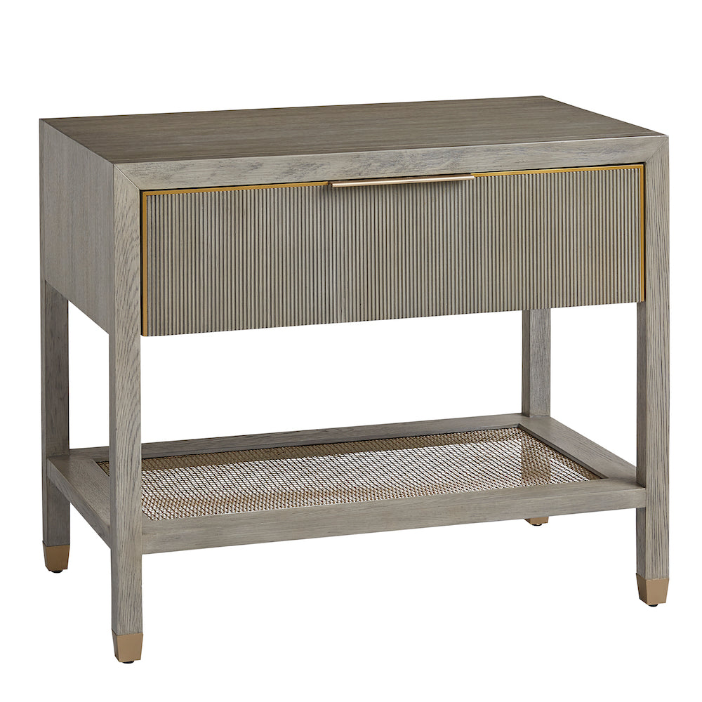Elias 34" Single Drawer Nightstand - Brushed Smoke
