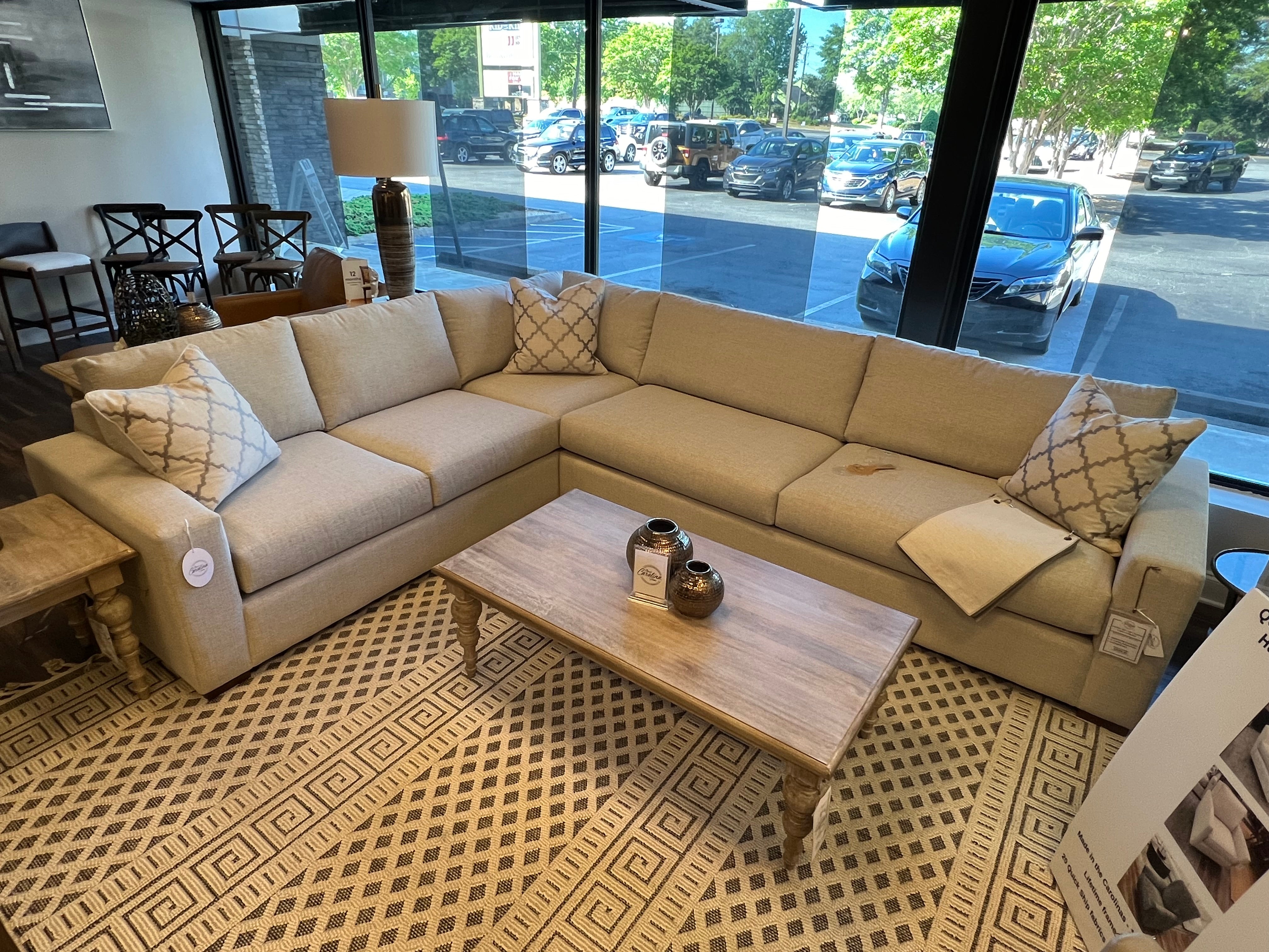 Gretchen Quick Ship 135" x 107” Sectional - Crypton Quicksilver