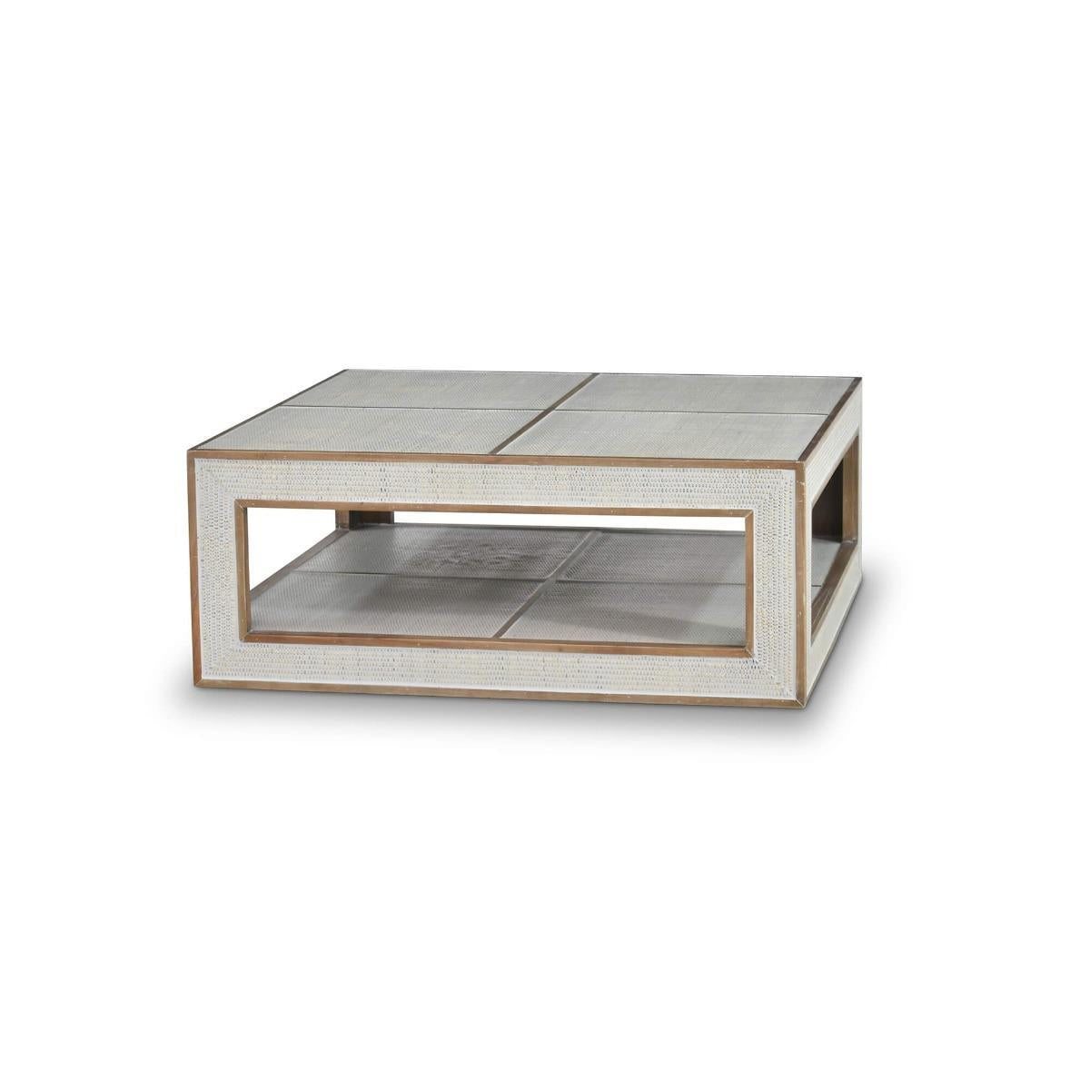 Laszlo 42" Mahogany Square Coffee Table - Straw Wash