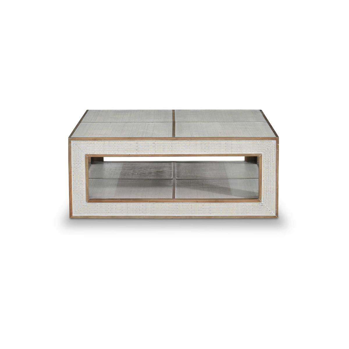 Laszlo 42" Mahogany Square Coffee Table - Straw Wash