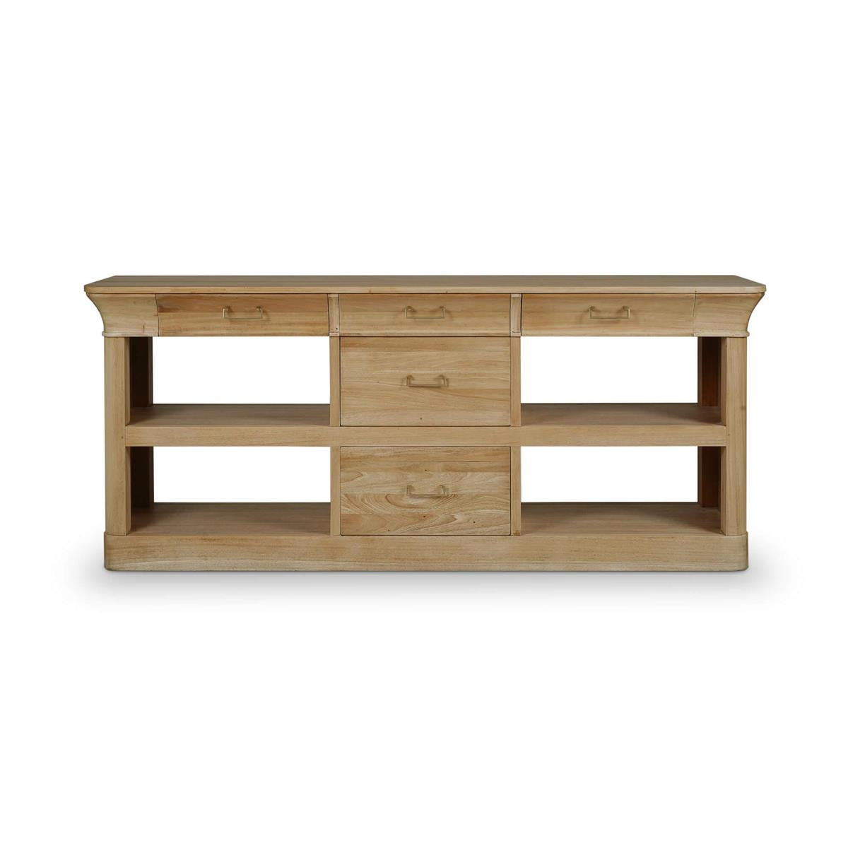 Jeri 79" 5 Drawer Mahogany Console Table - Fruitwood