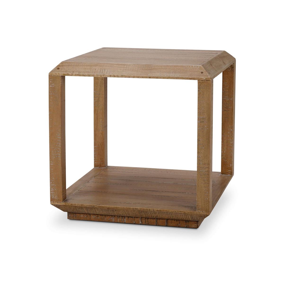 Basil 24" Mahogany Square End Table - Straw