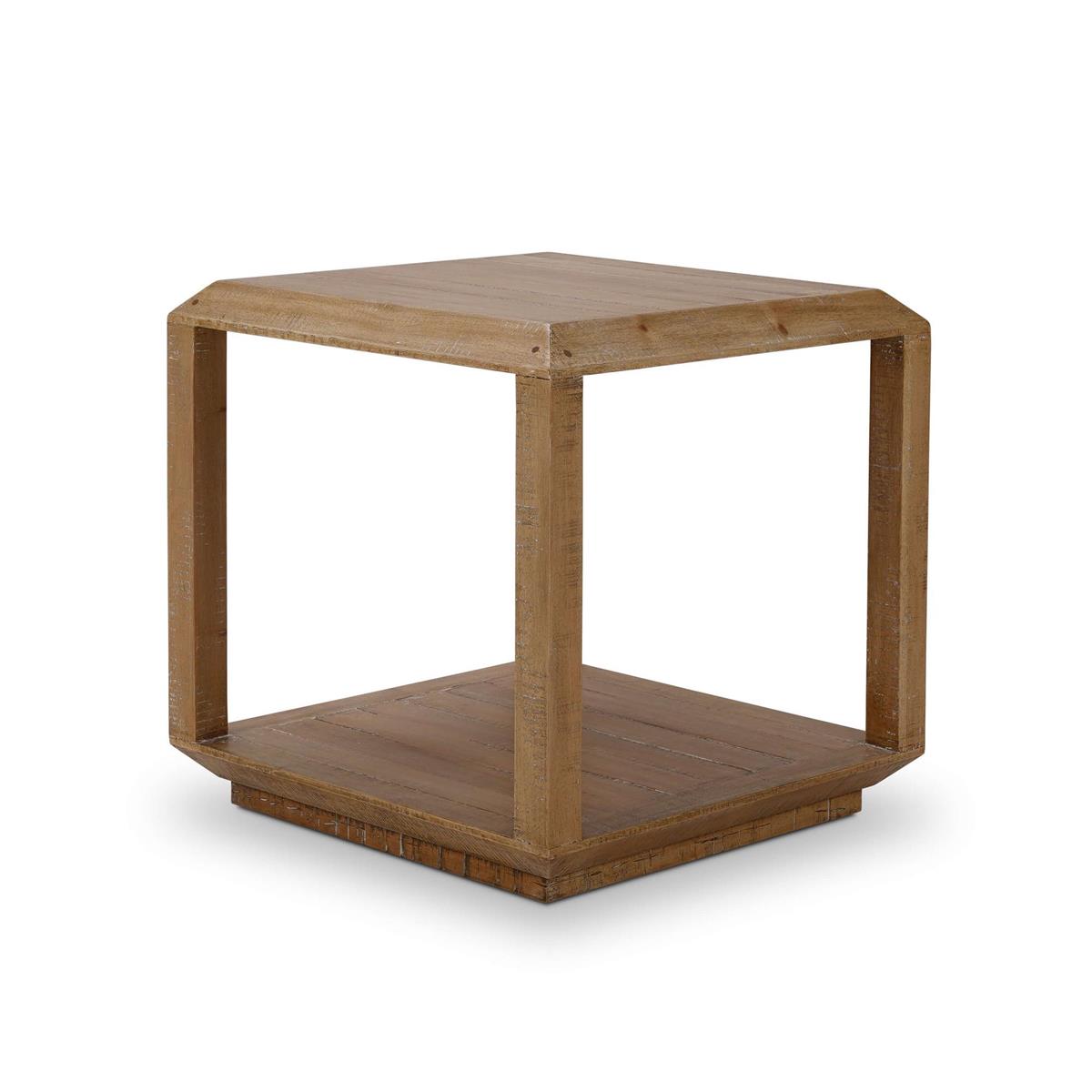 Basil 24" Mahogany Square End Table - Straw