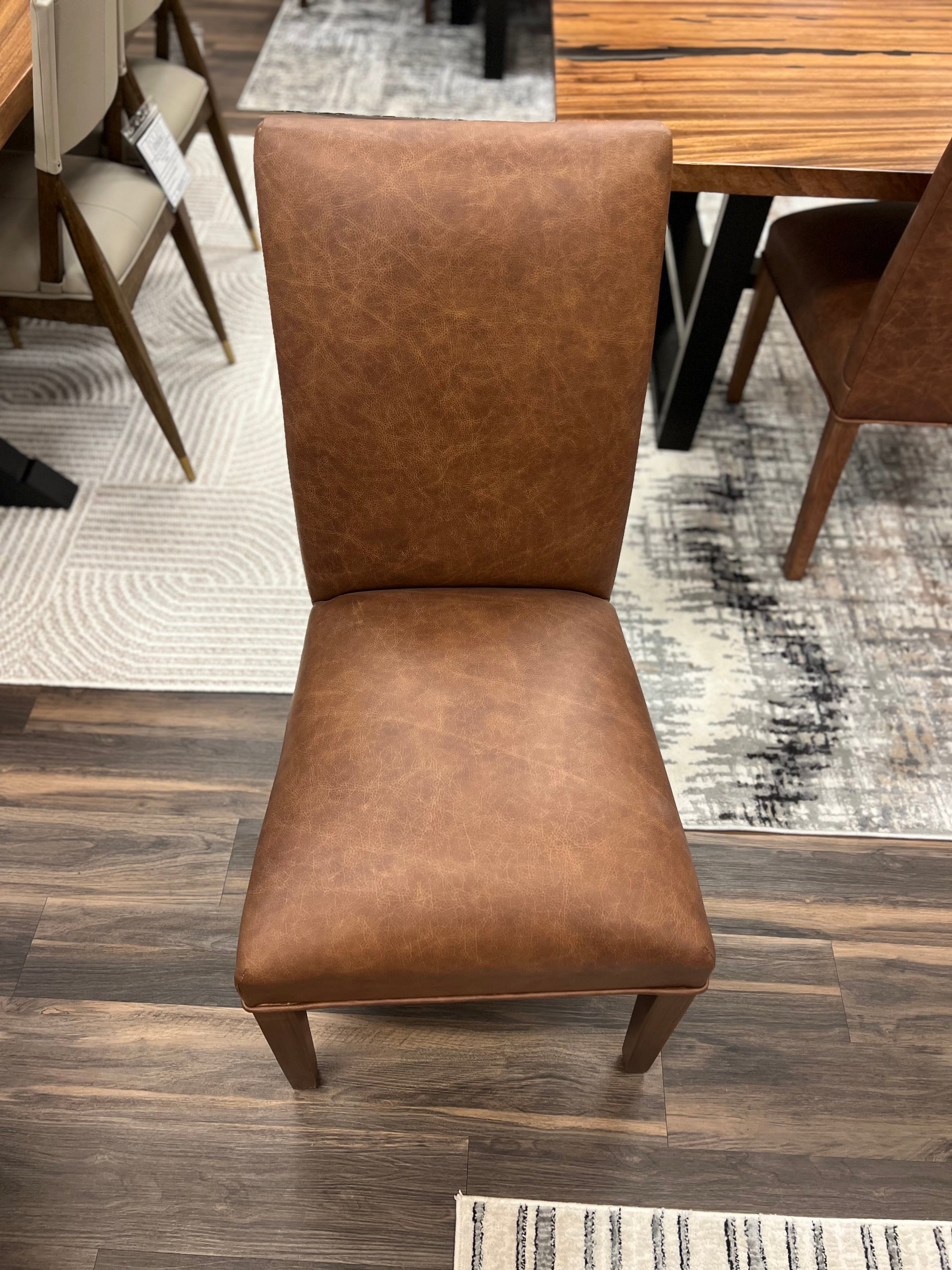 Jonas Top Grain Leather Dining Chair - Whiskey + Natural