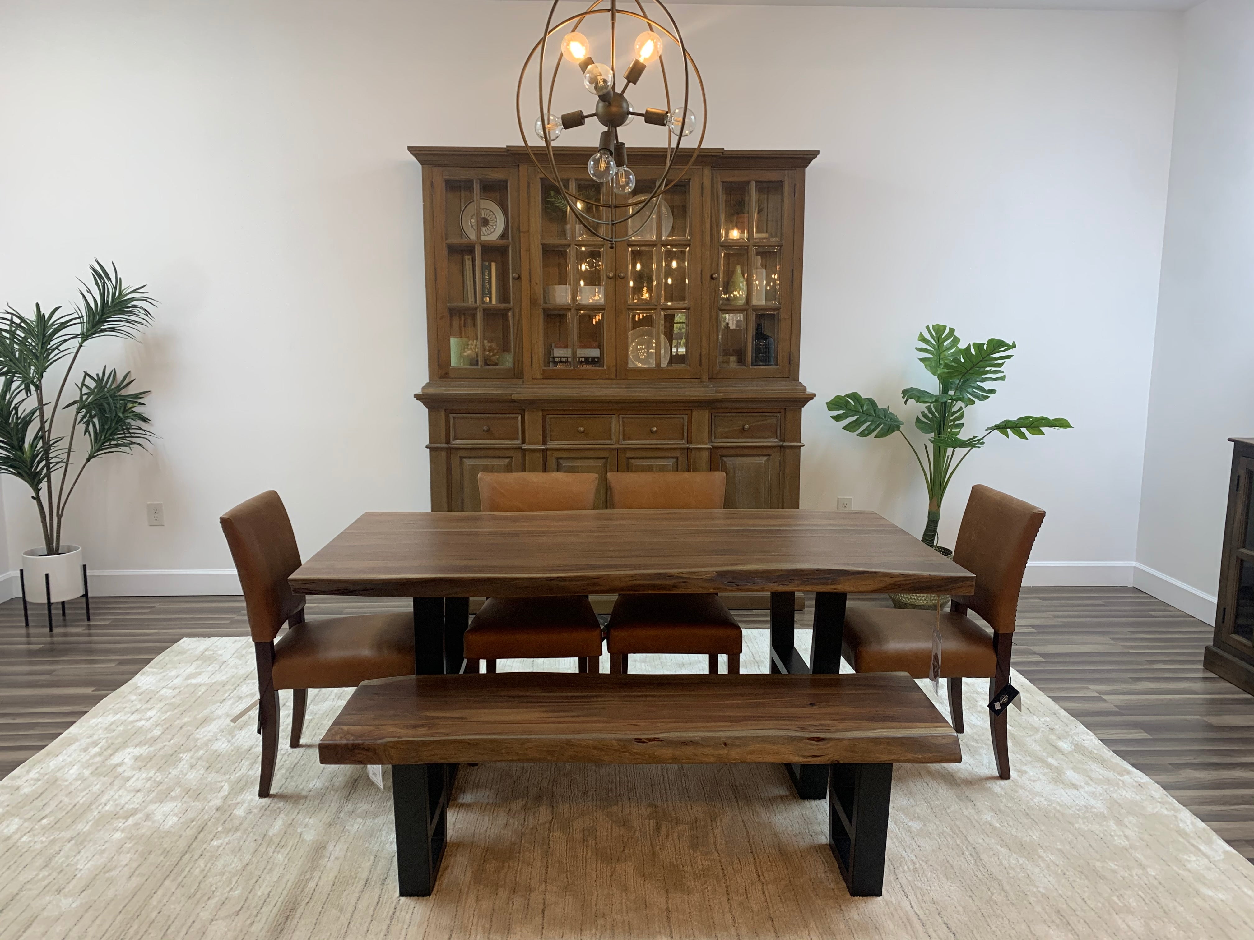 Malcolm Acacia 72" Live Edge Dining Table - Natural + Gray