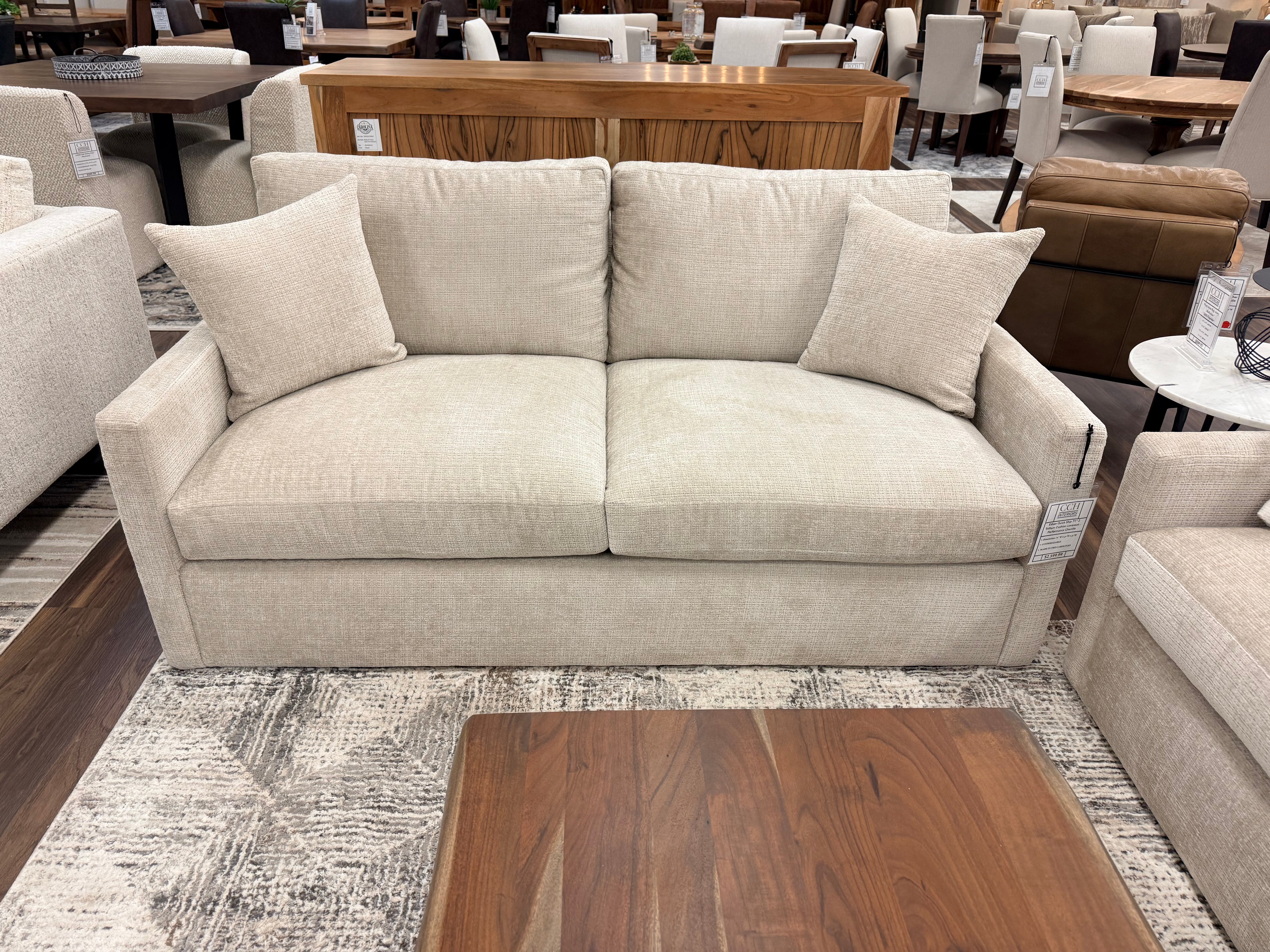 Ethan Quick Ship 71" 2 Trillium Cushion Loveseat - Performance Chenille