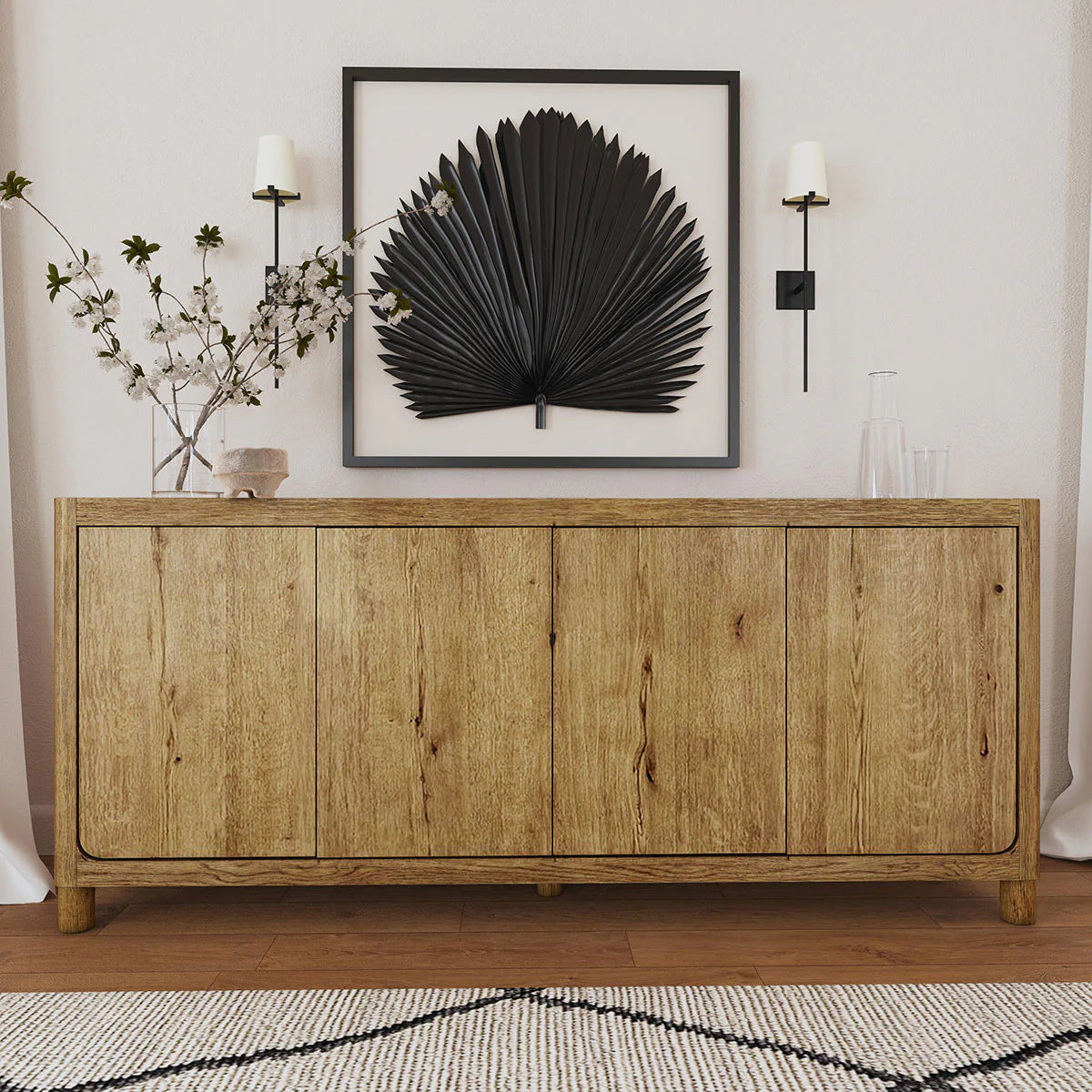Owen 80" 4 Door Oak Sideboard - Natural Oak